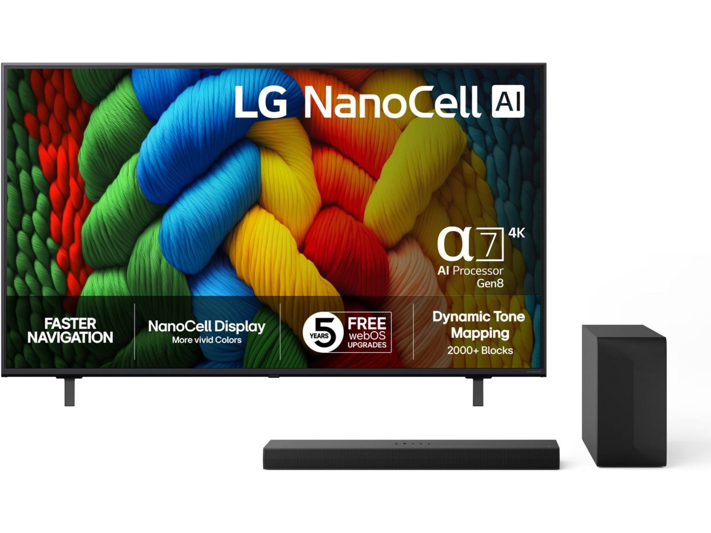 LG 55" NANO80 AI 4K NanoCell Smart TV (2025) 50 - 59 tommer TV