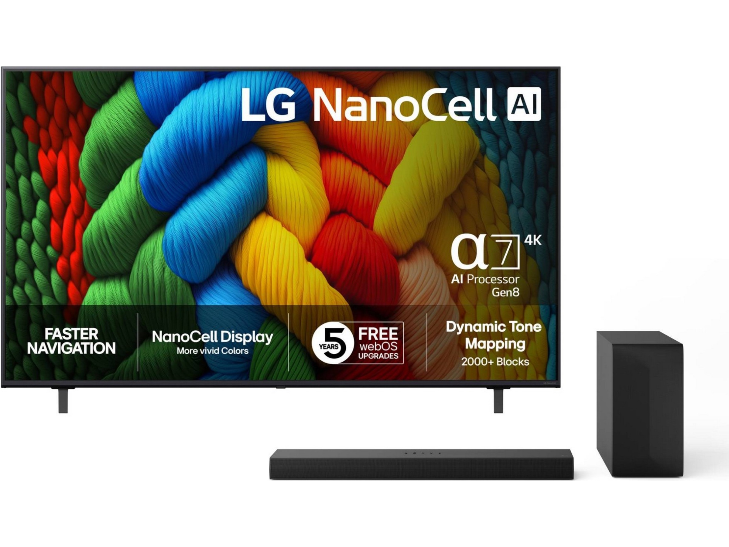 LG 75" NANO80 AI 4K NanoCell Smart TV (2025) 70 - 79 tommer TV