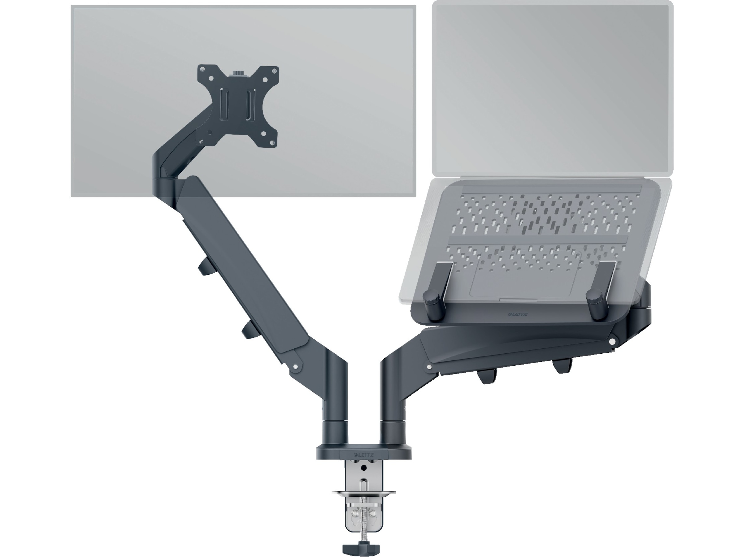 Leitz Ergo Skjermarm og laptopholder, plassbesparende Bord og veggfeste