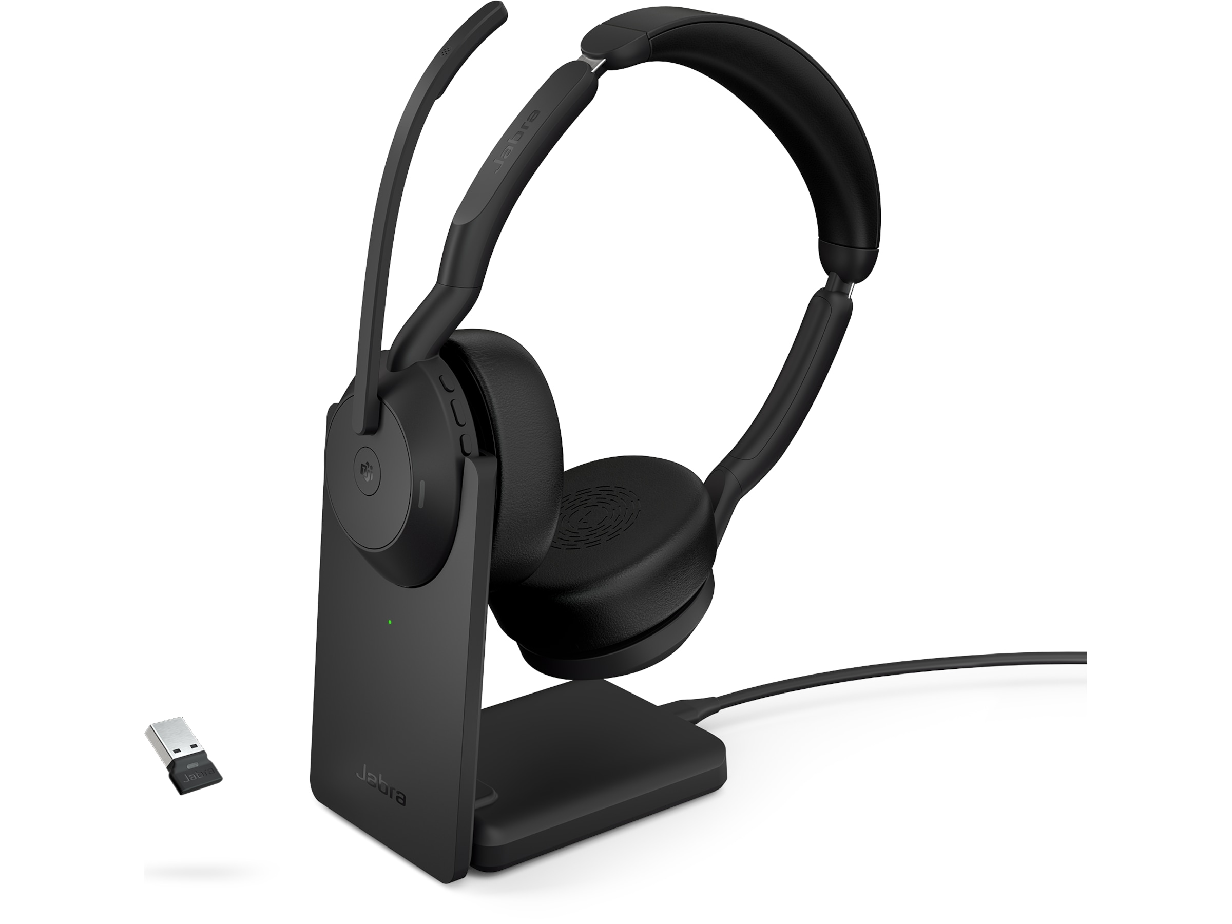 Jabra Evolve2 55 Link380a MS Teams Stereo Stand Hodesett, trådløse