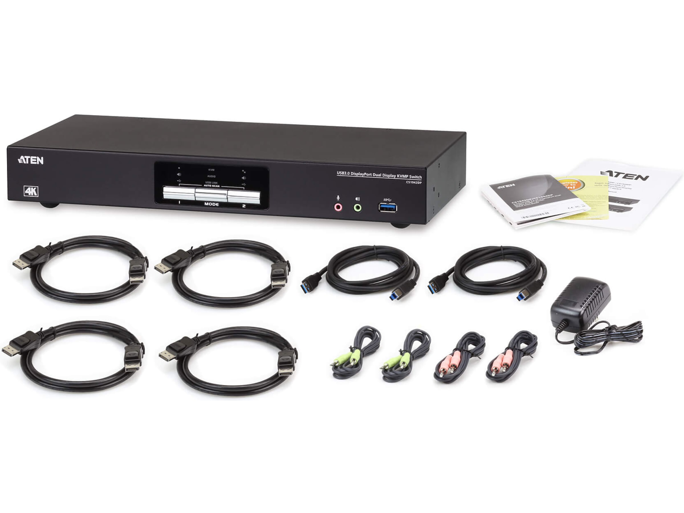 Aten KVM 2-PC 1-Bruker CS1942DP Dockingstasjon & USB-HUB