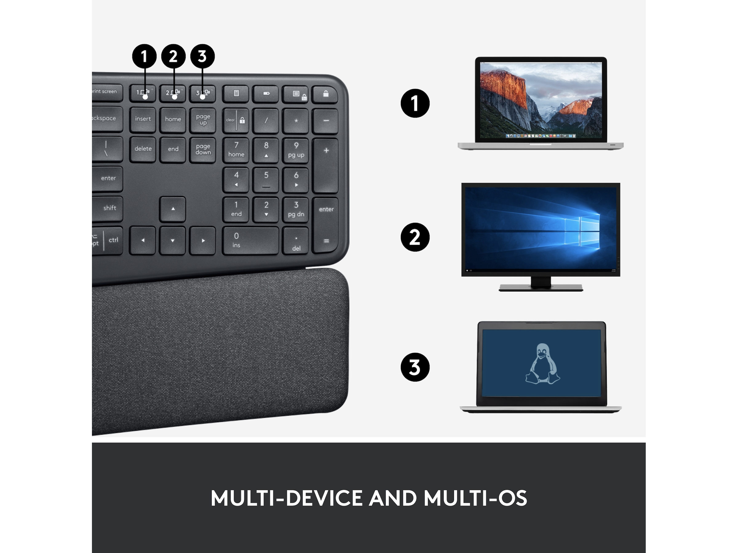 Logitech ERGO K860 Trådløs Tastatur Tastatur