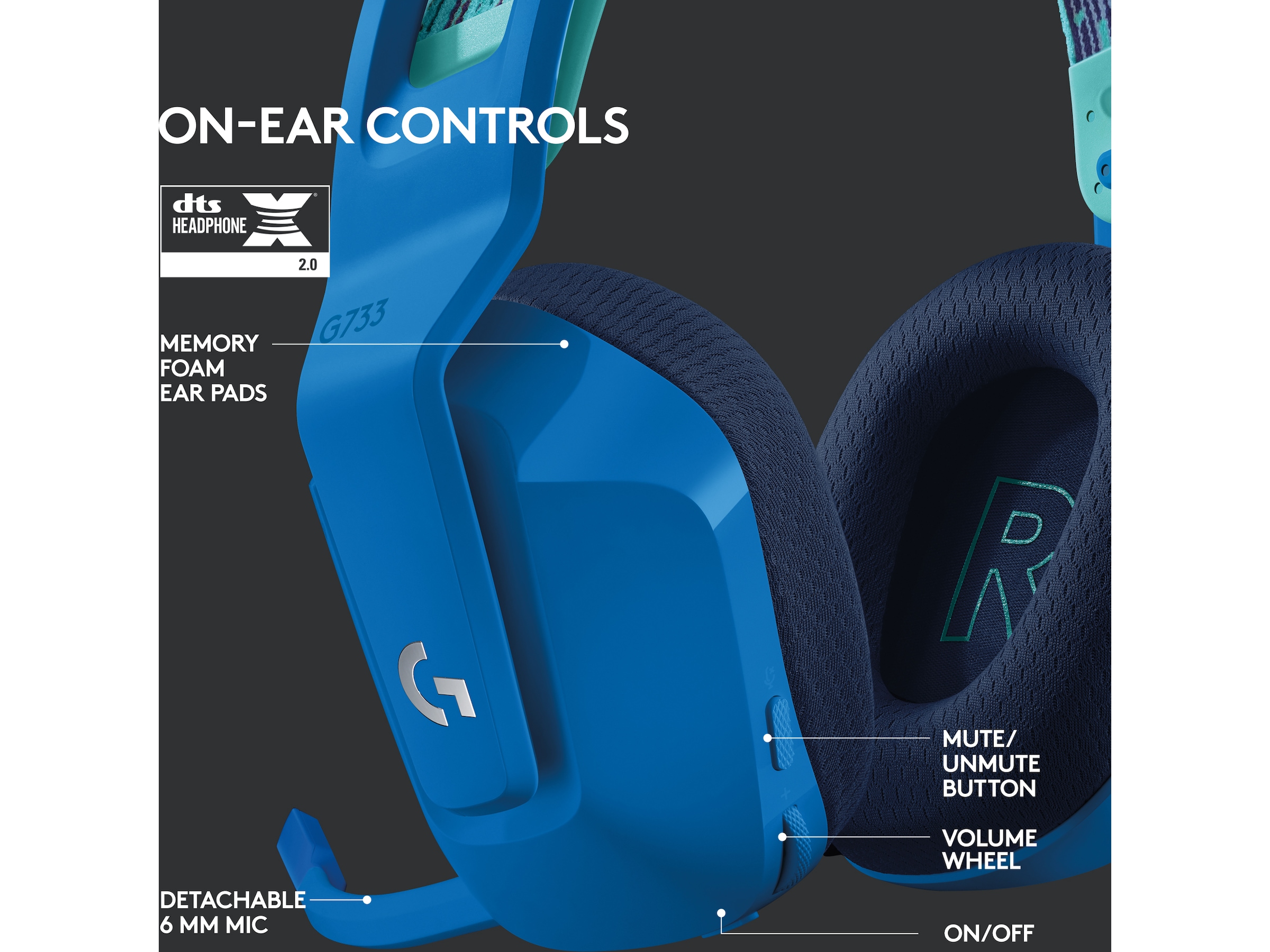 Logitech G733 LIGHTSPEED Trådløst Gaming Headset (blå) Gaming headset