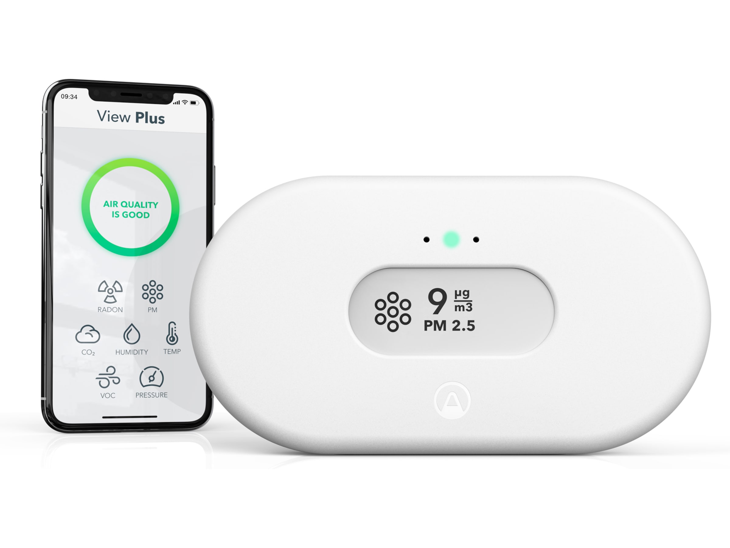 Airthings View Plus luftkvalitetsmåler (hvit)  -B-Grade Demo hjem & fritid