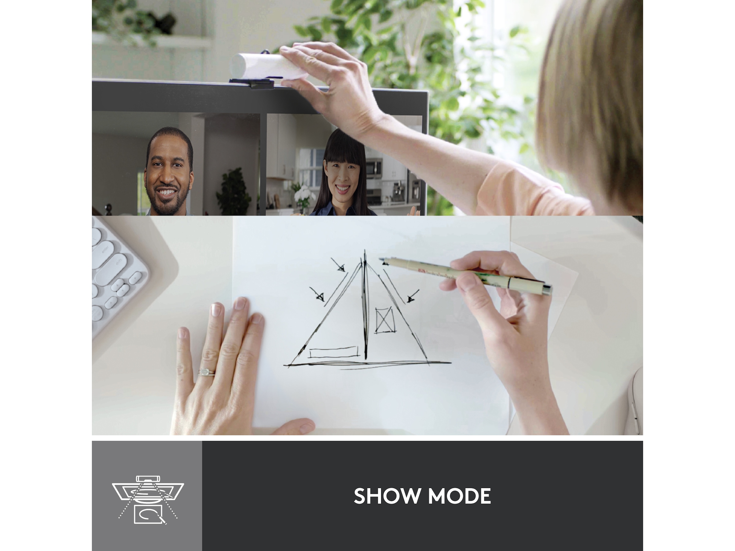 Logitech Brio 500 webkamera (off-white) Webkamera