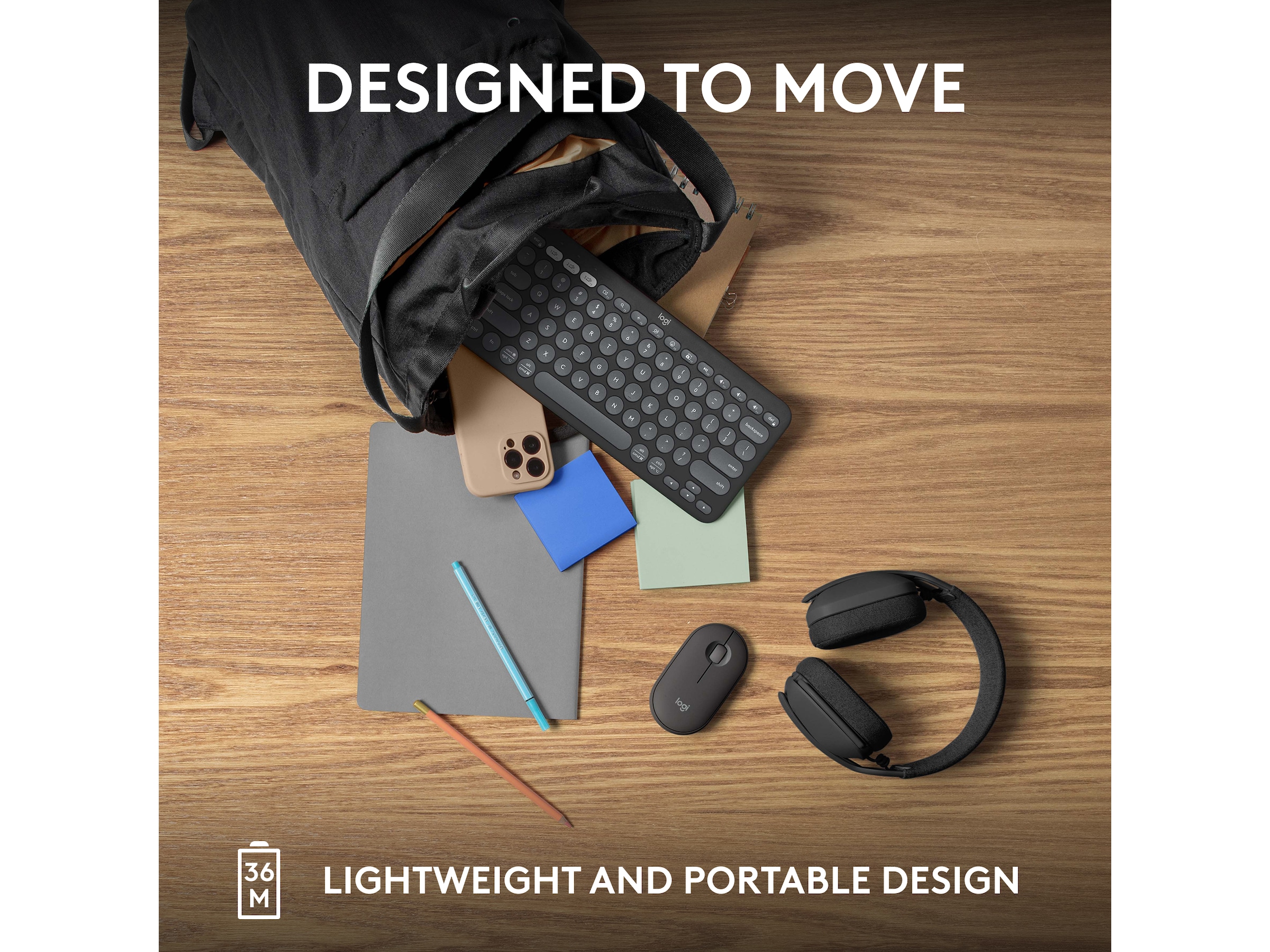 Pebble Keys 2 K380s (sort) Tastatur