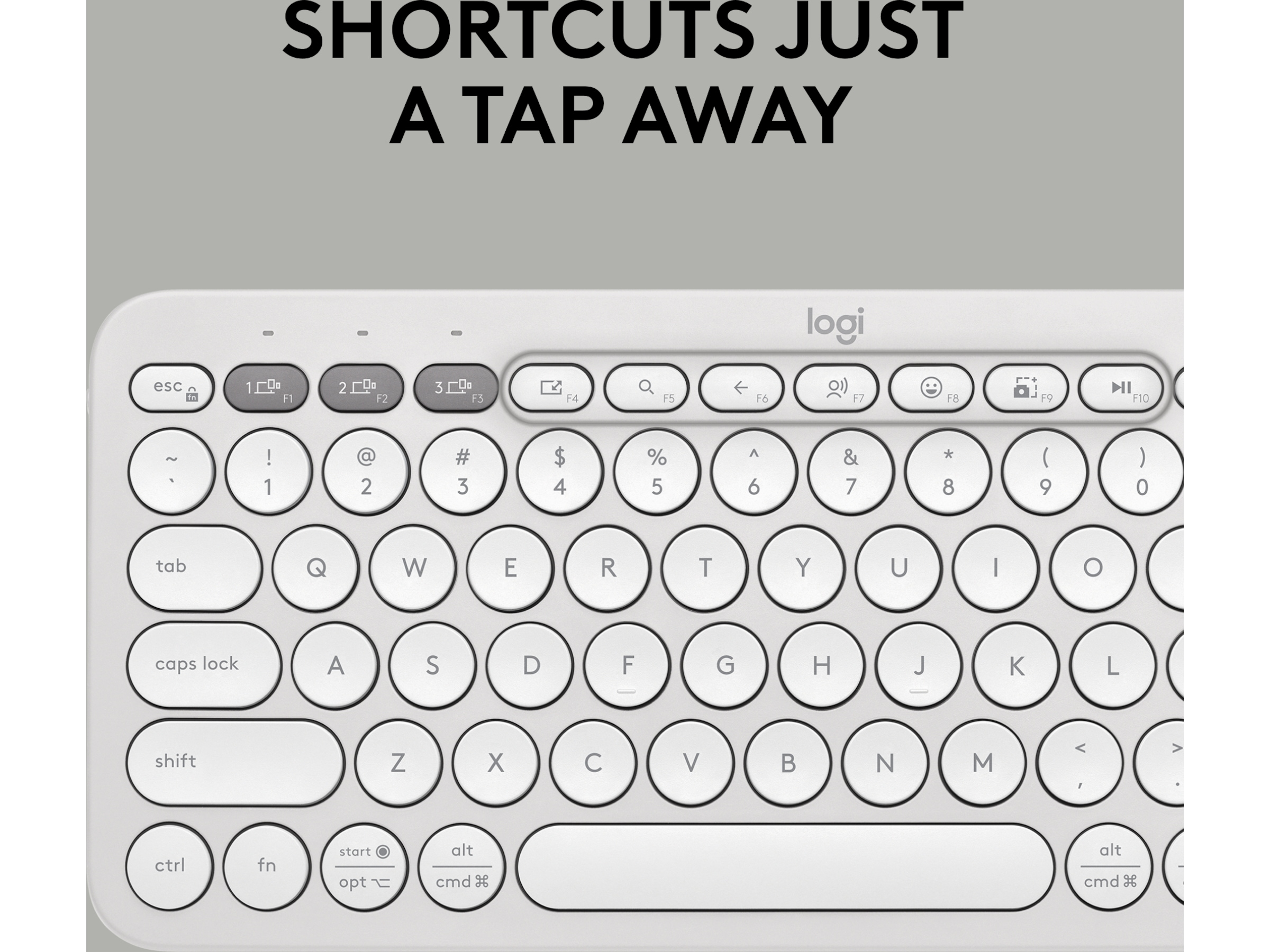 Pebble Keys 2 K380s (hvit) Tastatur