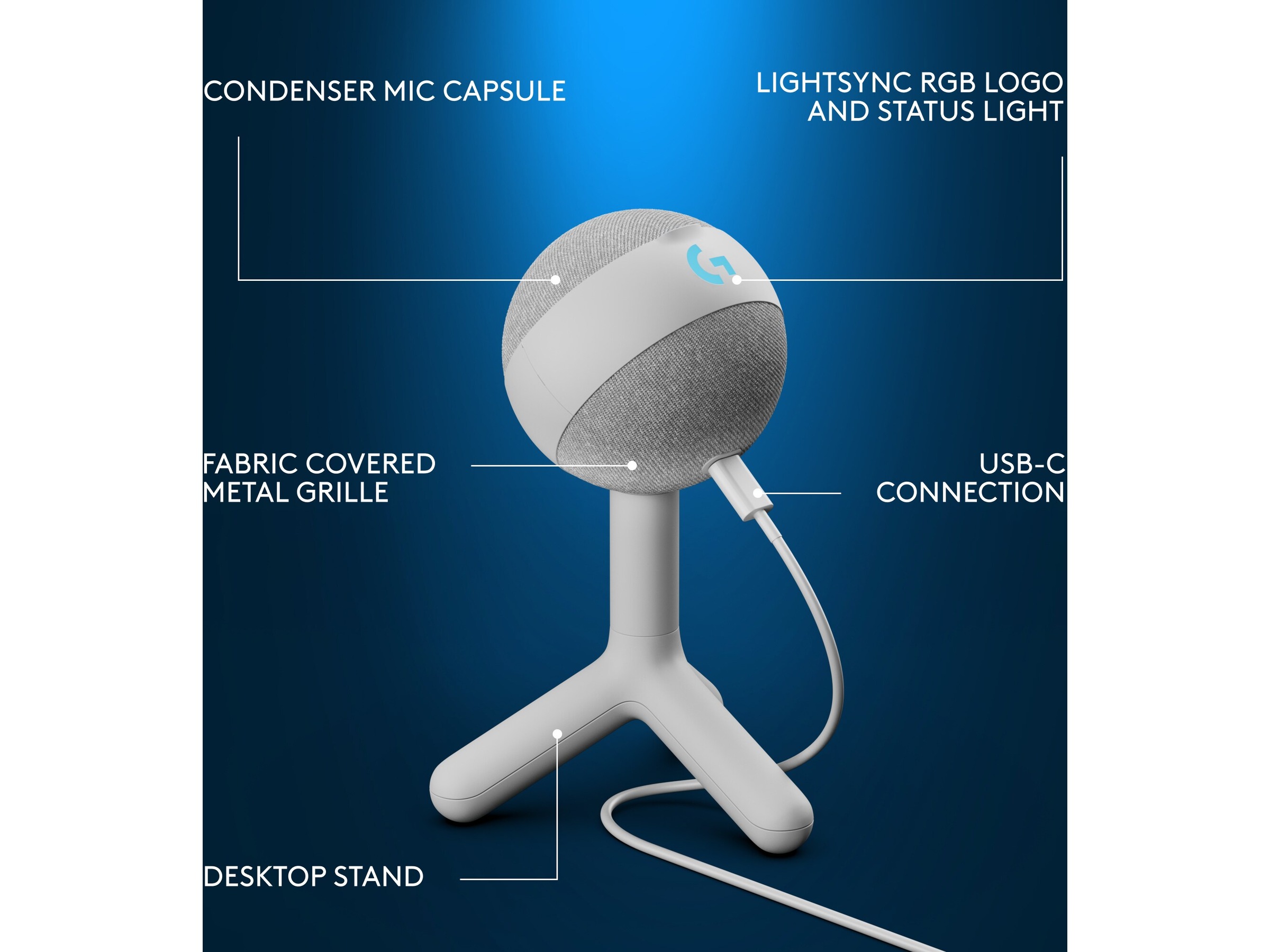 Logitech G Yeti Orb Mikrofon (hvit) Mikrofon
