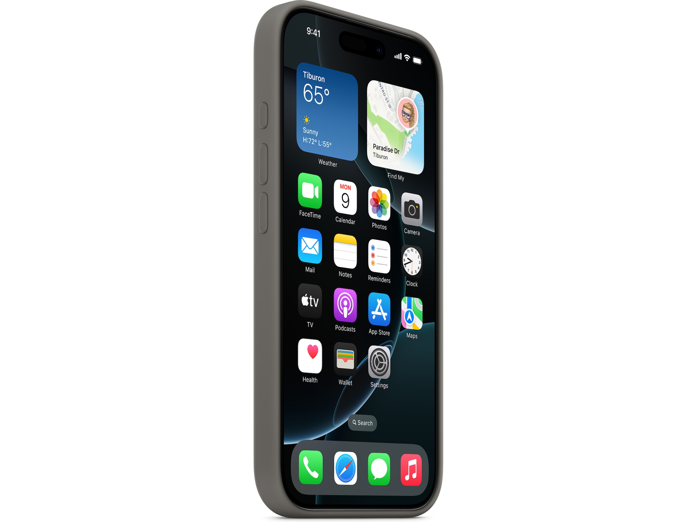 Apple iPhone 16 Pro Silikondeksel (steingrå) Deksel til mobiltelefon