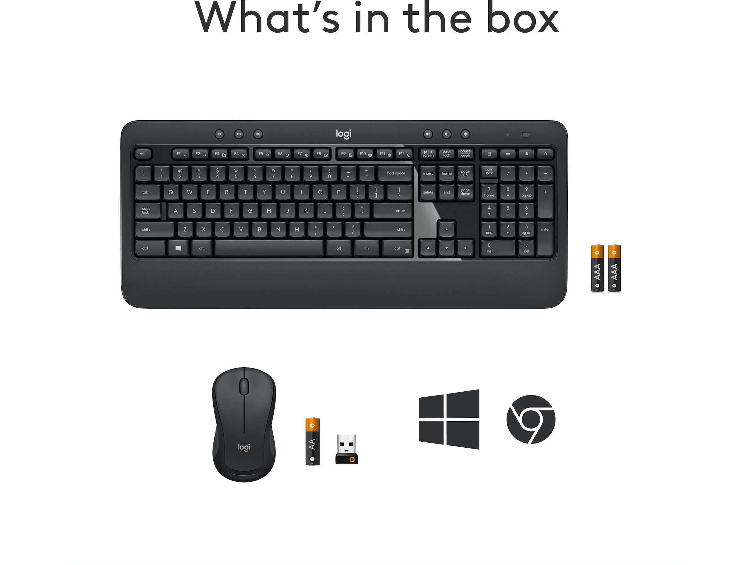 Logitech MK540 Advanced Combo Trådløs Mus & tastatur -kombipakker