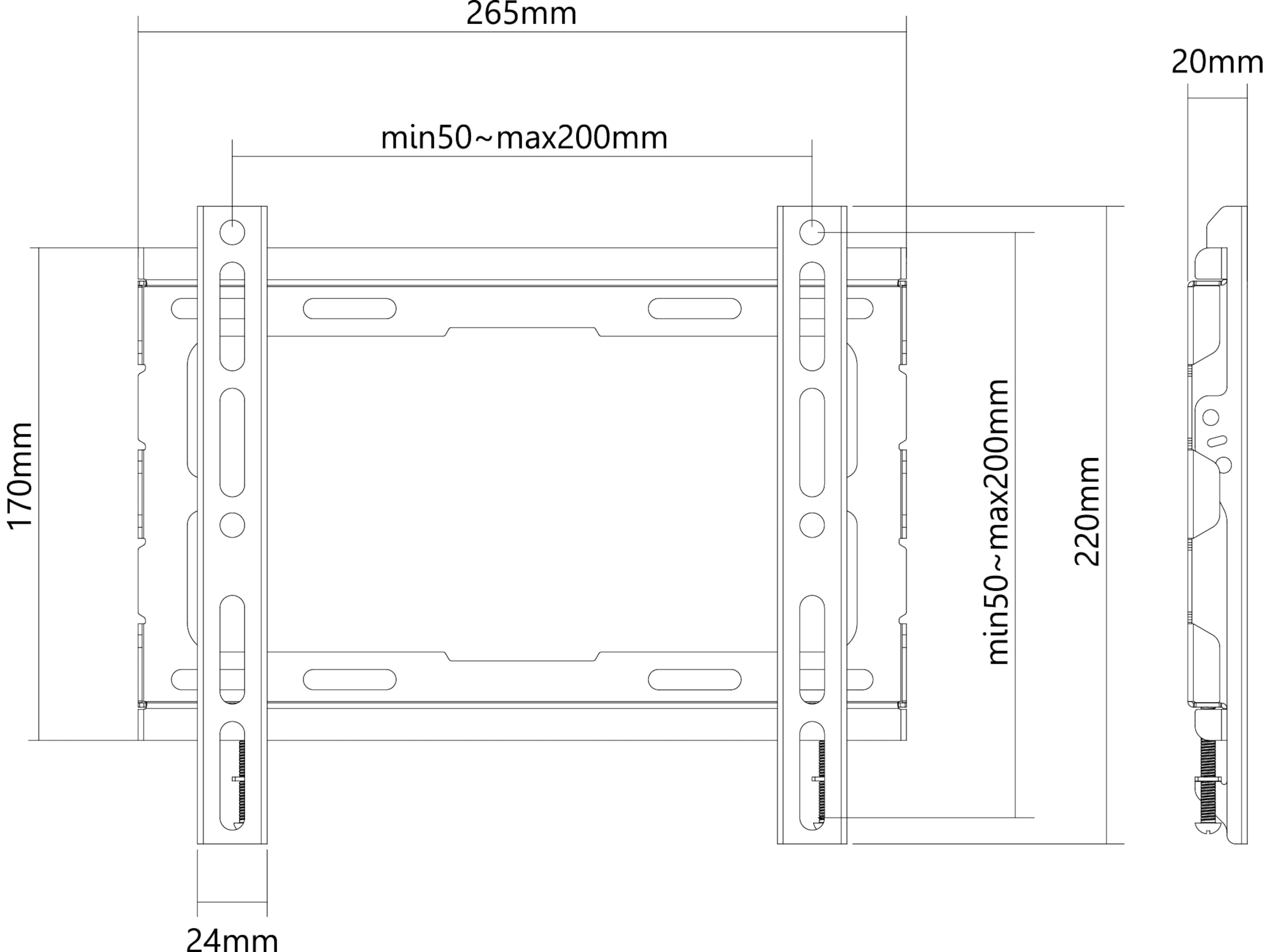 ON WMF 2.0 veggfeste TV slim 23-43" Veggfeste & TV-stativ