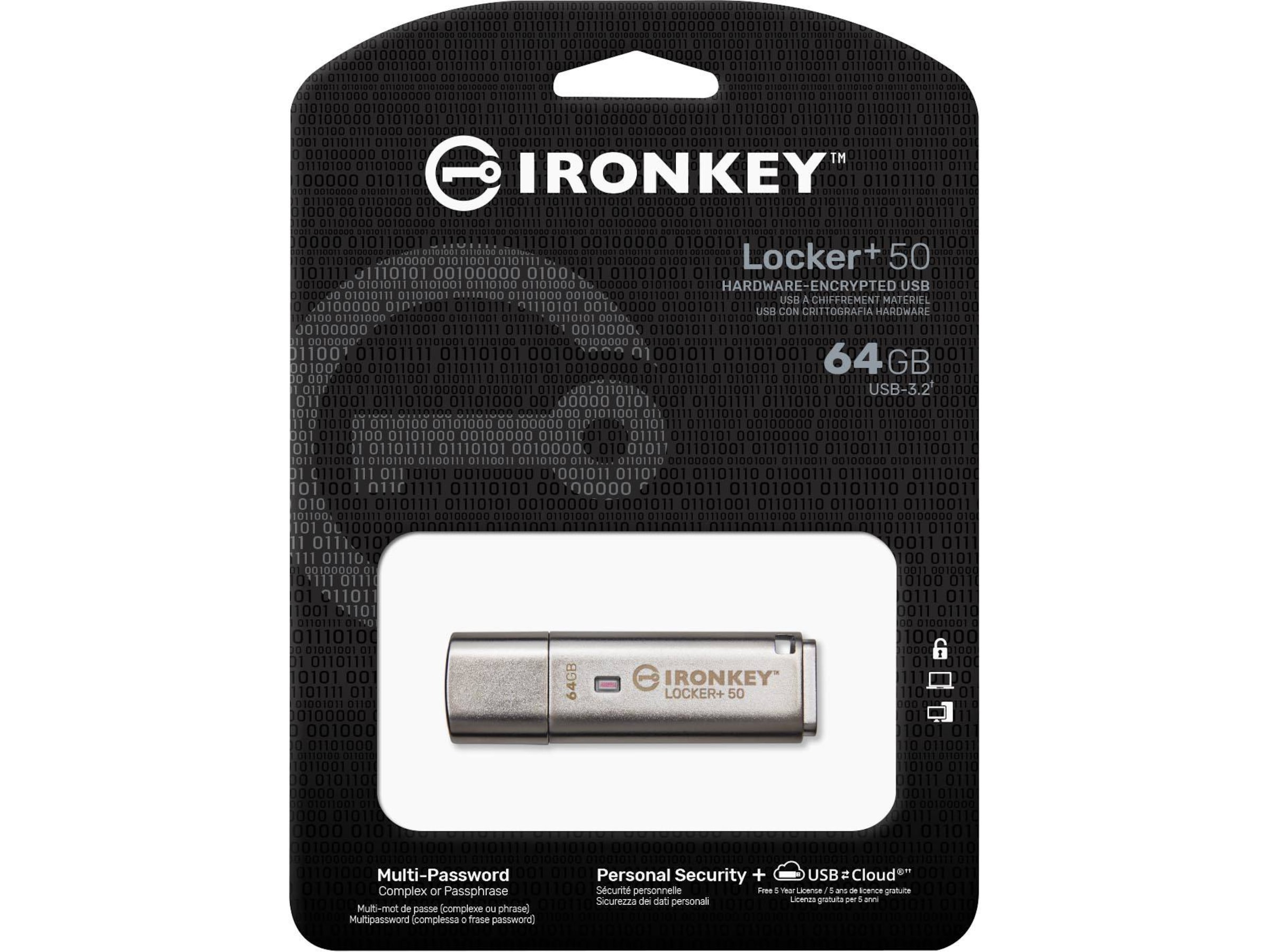 Kingston IronKey Locker+ 50 64GB Minnepenn / USB