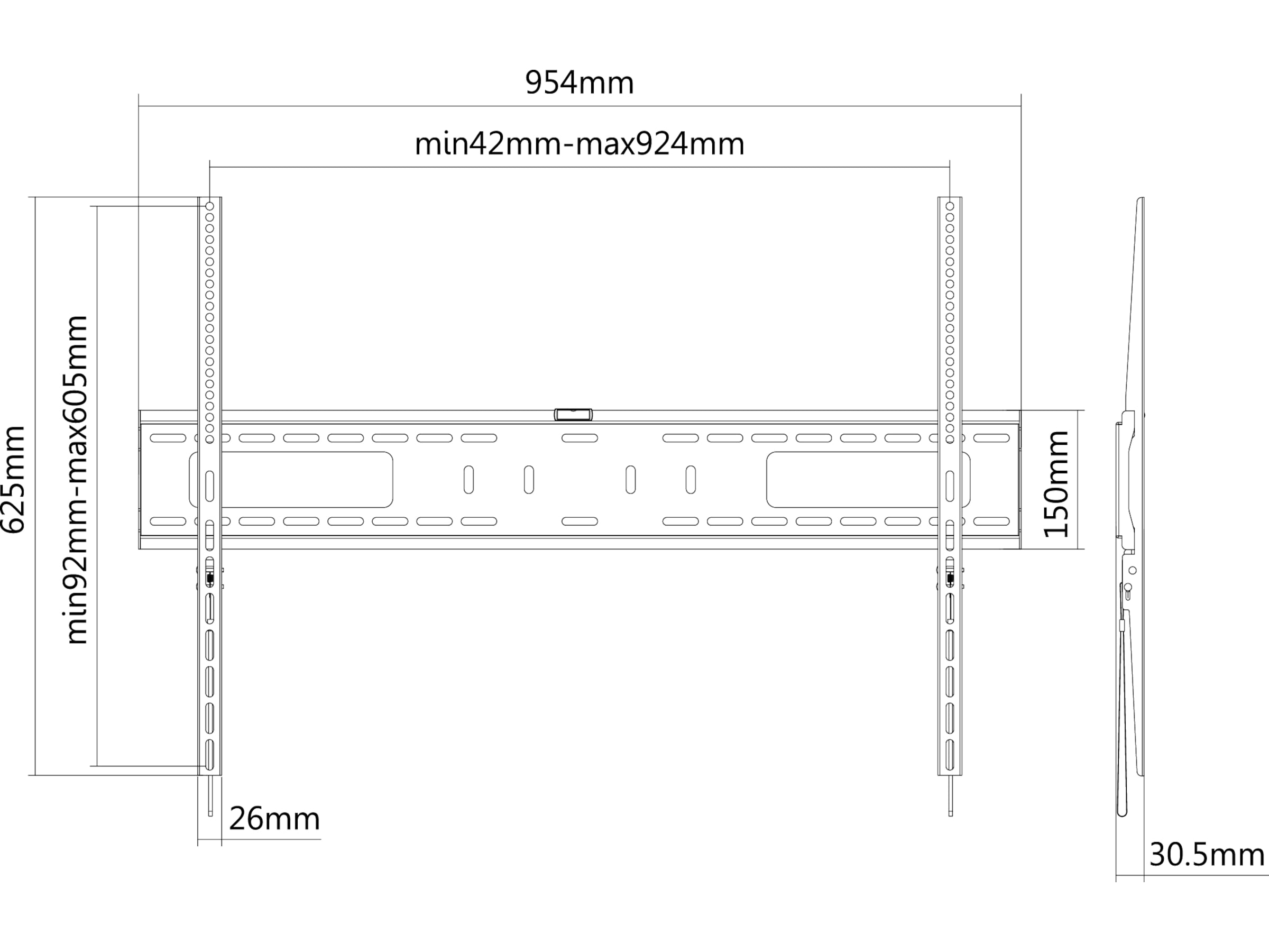 Andersson WMF 3.0 veggfeste TV slim 60-100" Veggfeste & TV-stativ