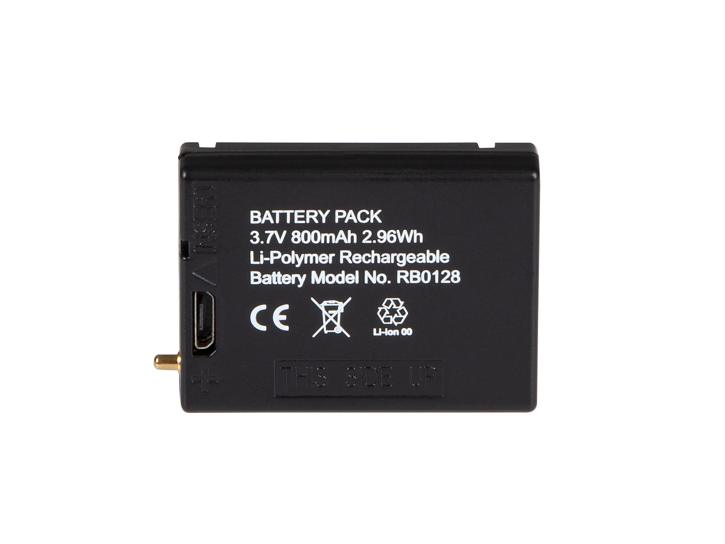 iiglo Oppladbart Li‐polymer batteri 800 mAh Hodelykter & lommelykter