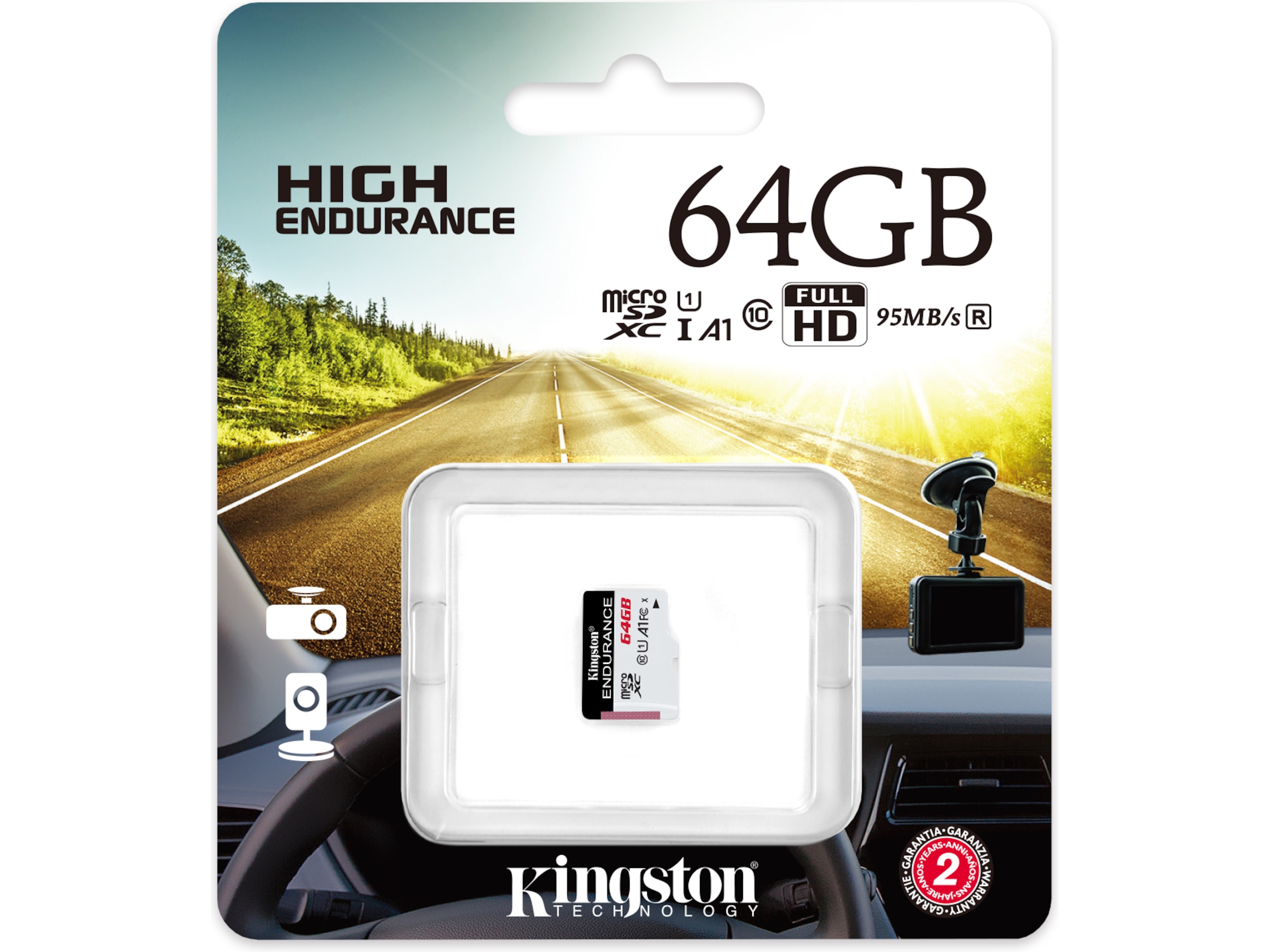 Kingston High Endurance microSDHC 64GB Minnekort til foto & video
