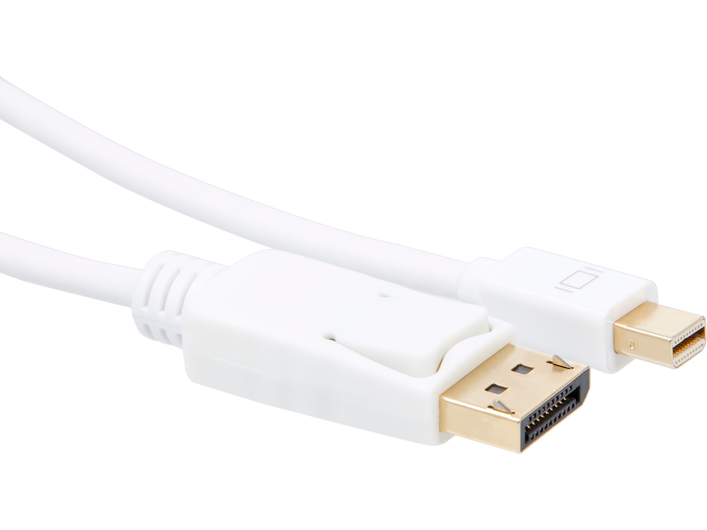 MiniDP til Displayport kabel 5m (hvit) Monitorkabler