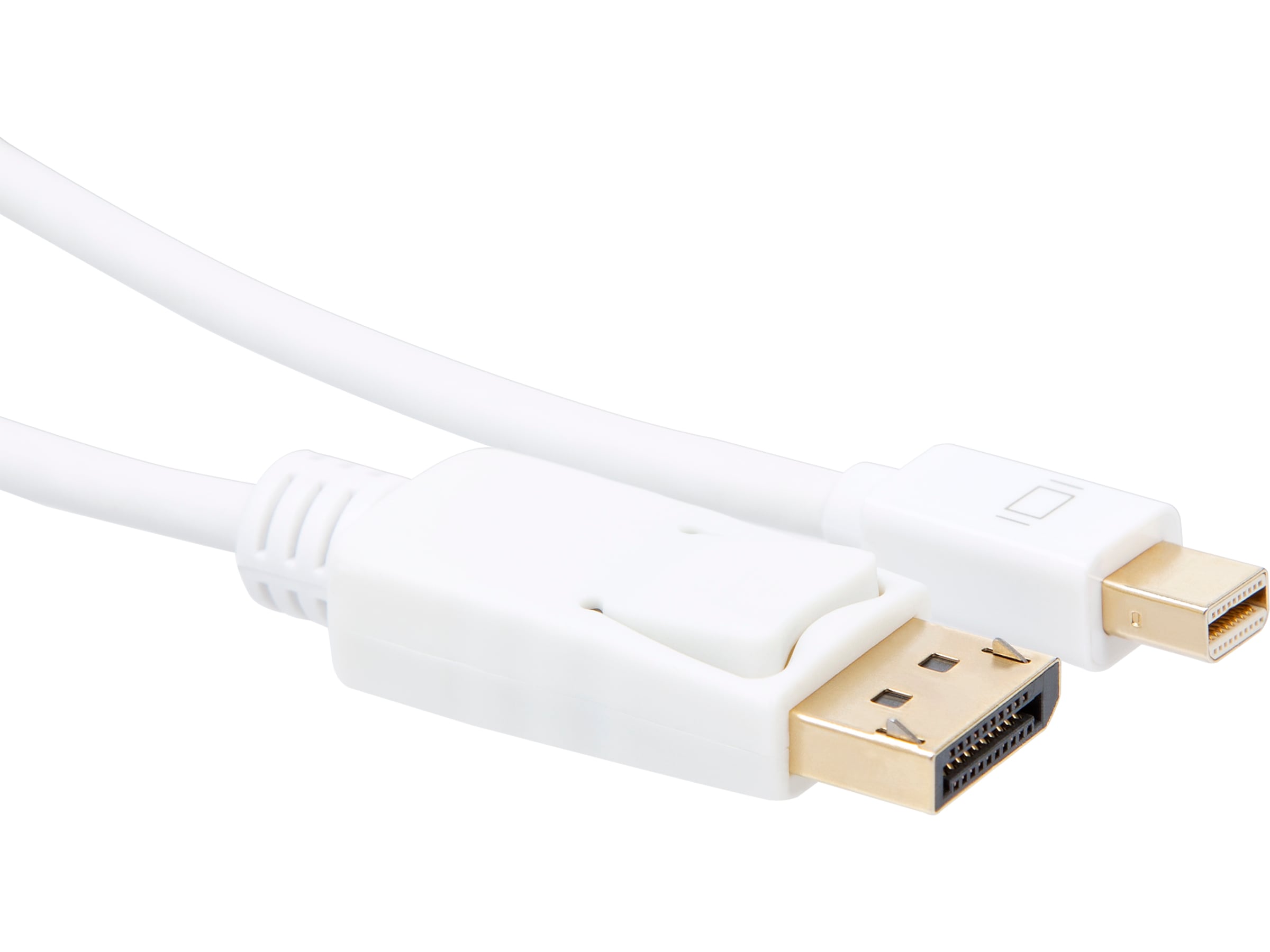 MiniDP til Displayport kabel 1m (hvit) Monitorkabler