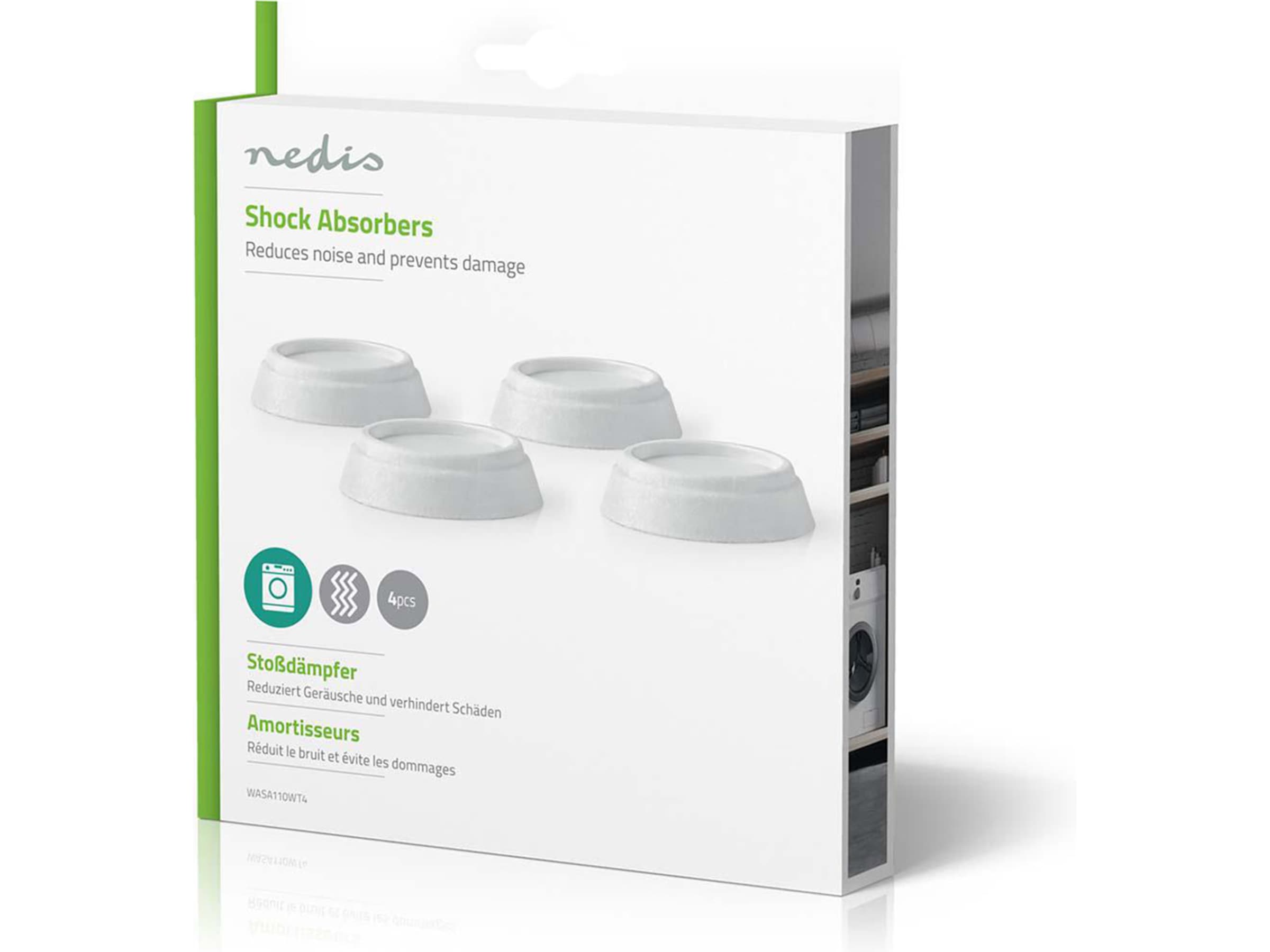 Vibrasjonsdempere - Reduserer støy og beskytter gulvet. Tilbehør til vaskemaskin og tørketrommel