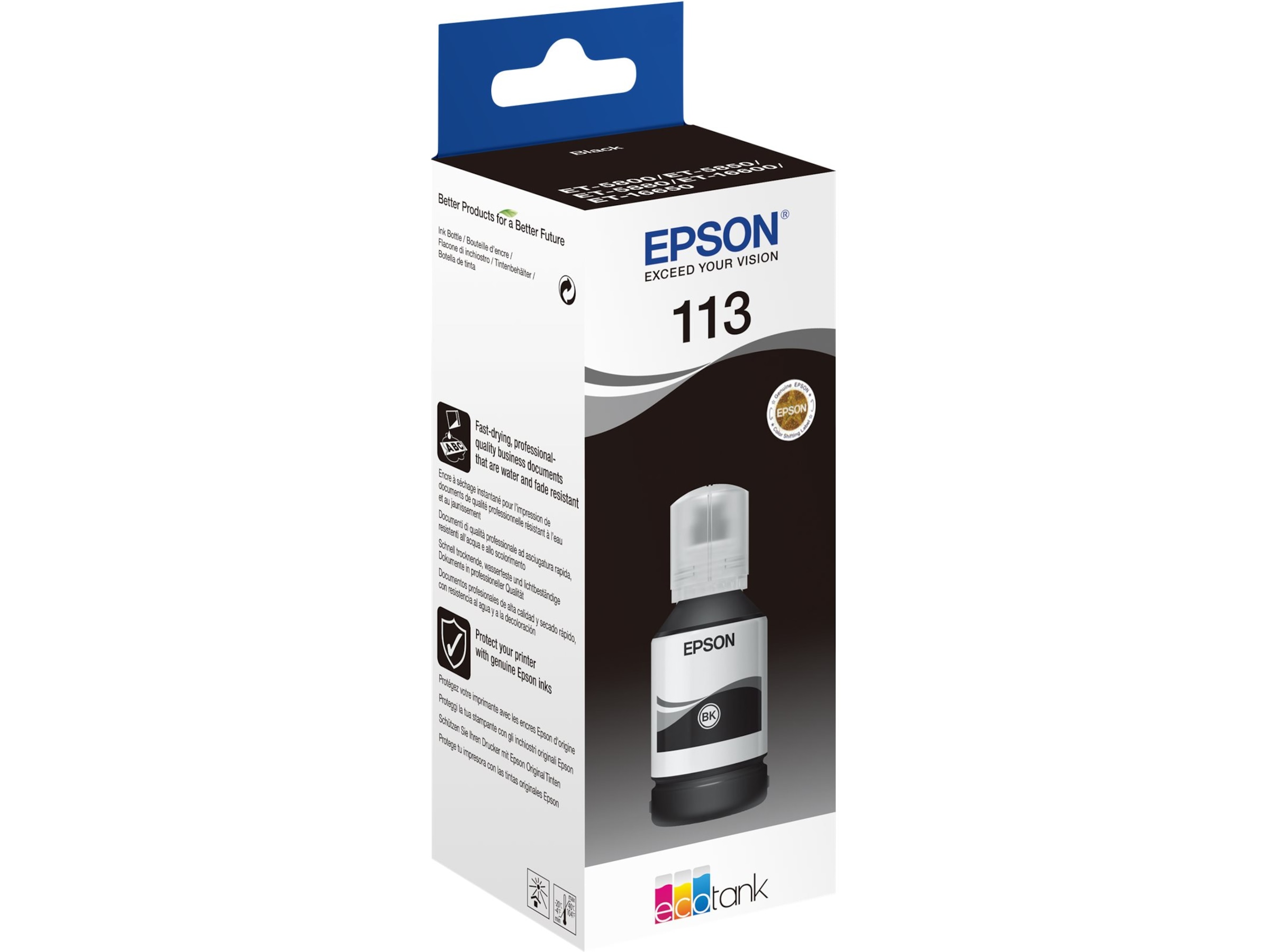 Epson Blekk 113 Ecotank Sort Blekkpatroner