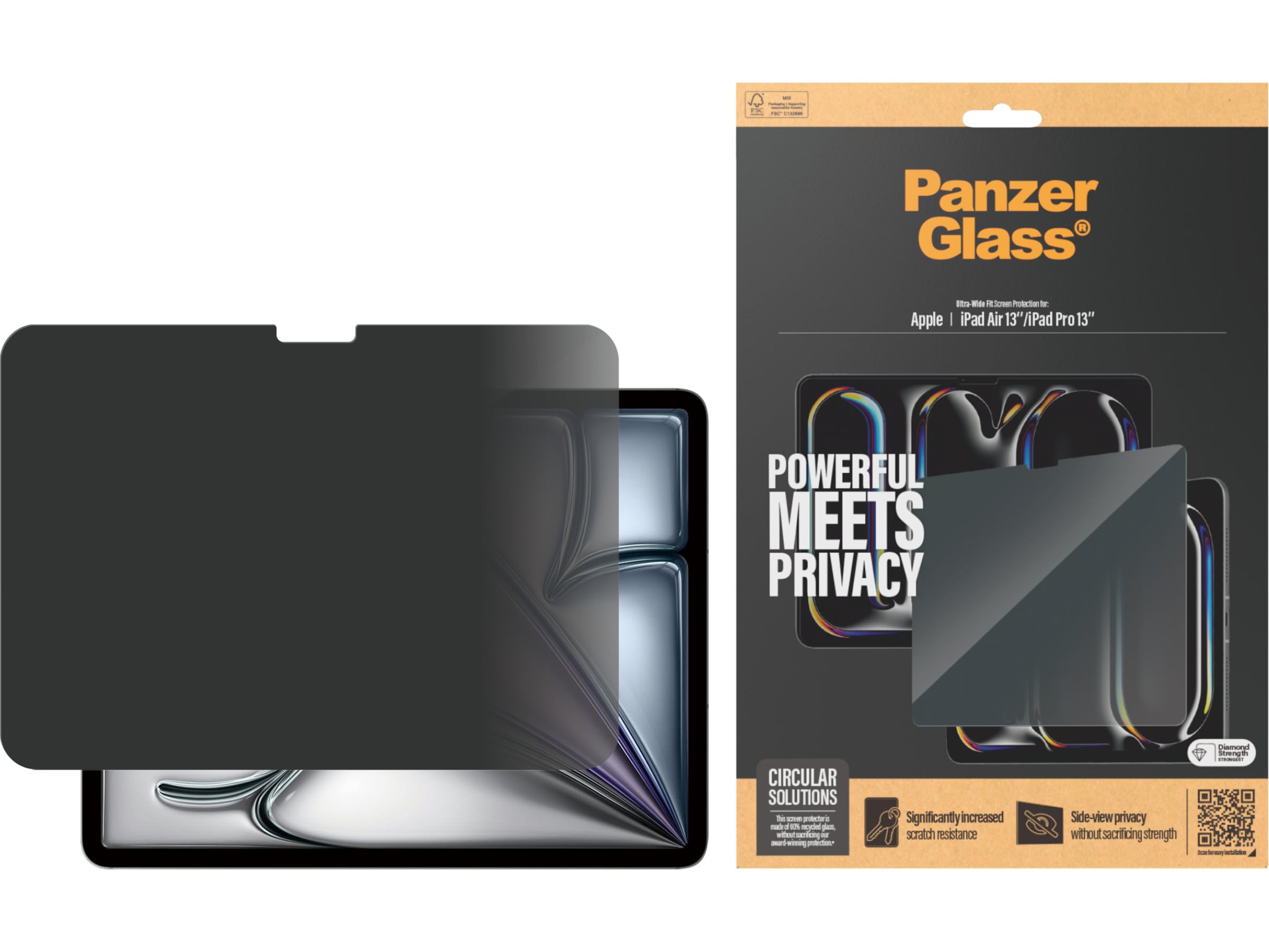 PanzerGlass Privacy Screen Protector iPad Air 13'' & iPad Pro 13'' Skjermbeskyttelse nettbrett
