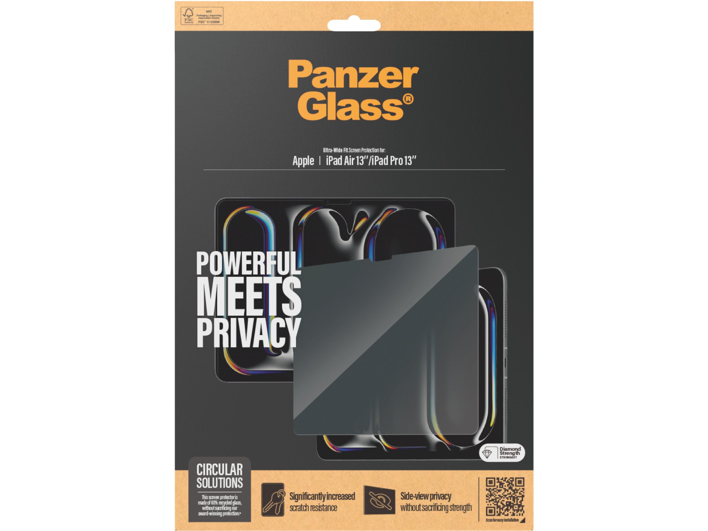 PanzerGlass Privacy Screen Protector iPad Air 13'' & iPad Pro 13'' Skjermbeskyttelse nettbrett
