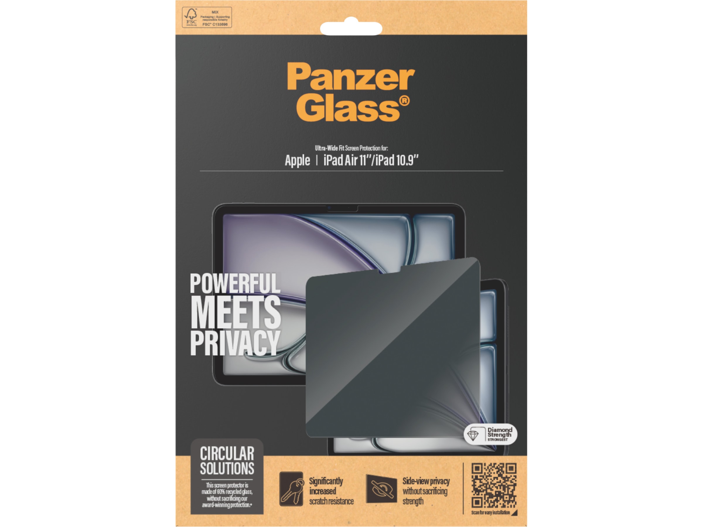 PanzerGlass iPad 11" / 10,9" og Air 11" Privacy skjermbeskytter Skjermbeskyttelse nettbrett