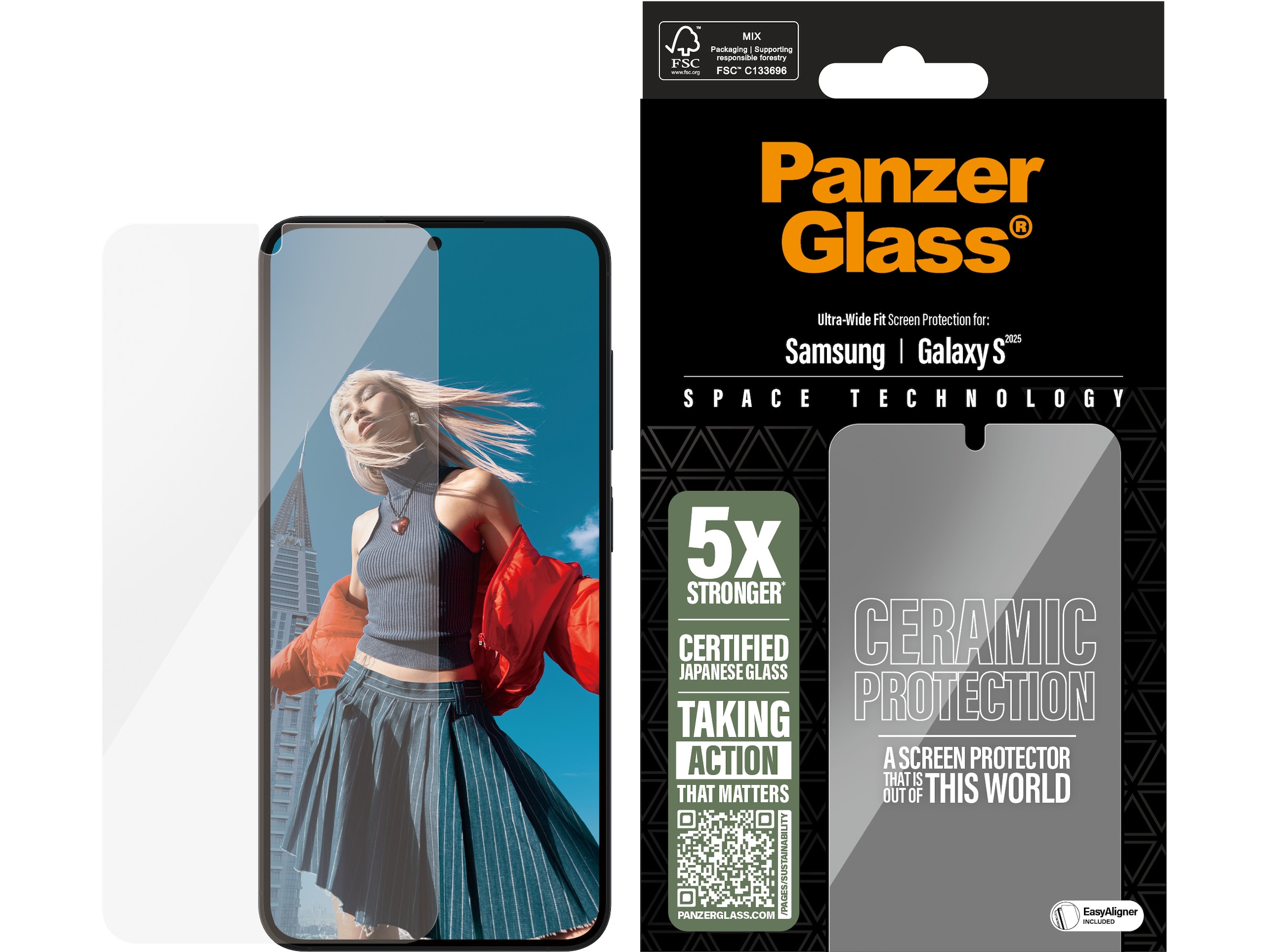 PanzerGlass Galaxy S25 Ceramic Skjermbeskytter Skjermbeskyttelse