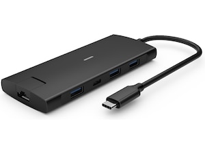 iiglo 8-i-1 Slim MultiPort Docking (sort) Dockingstasjon & USB-HUB