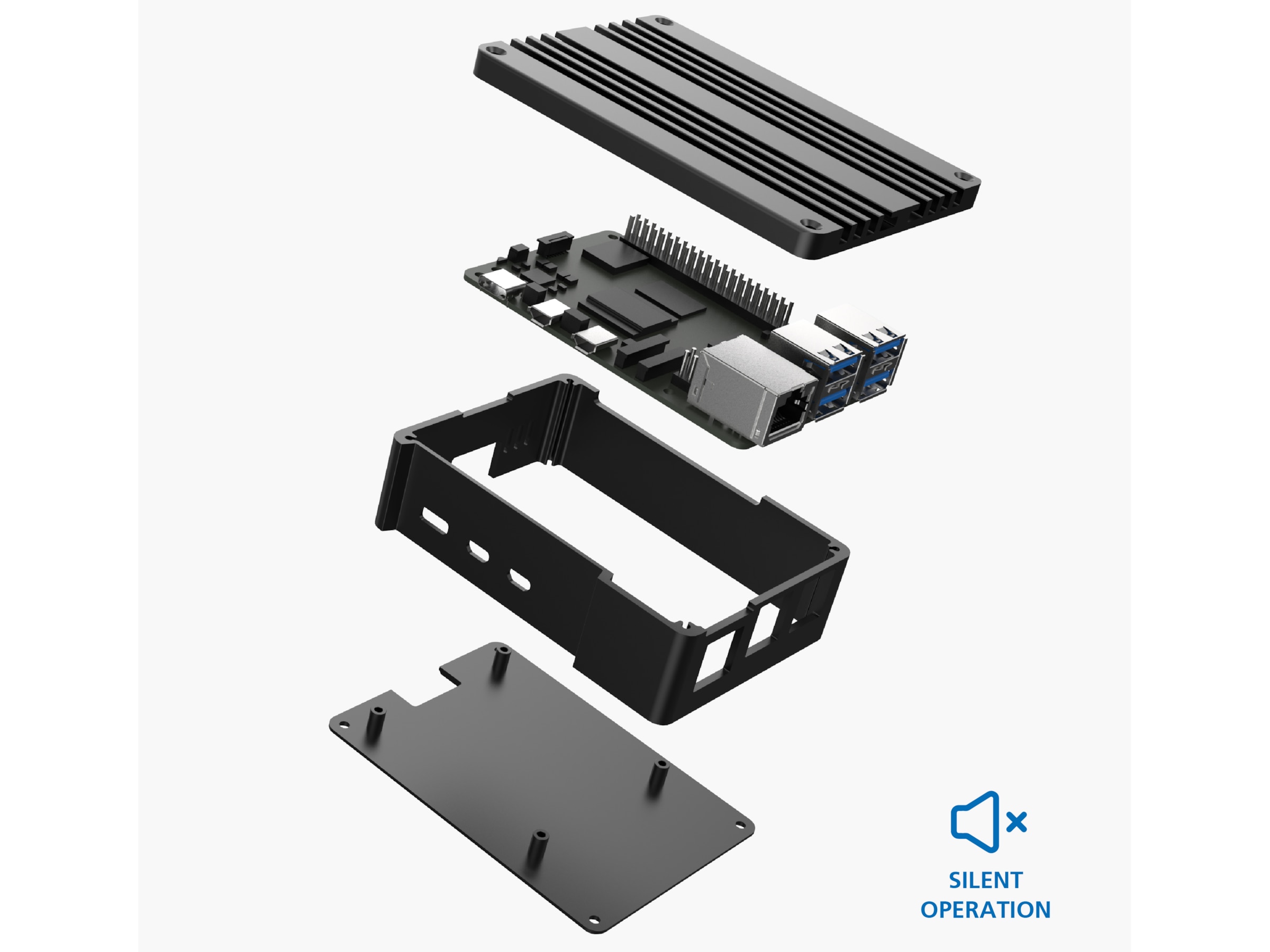 Akasa Pi-5 Pro Aluminium Case Tilbehør