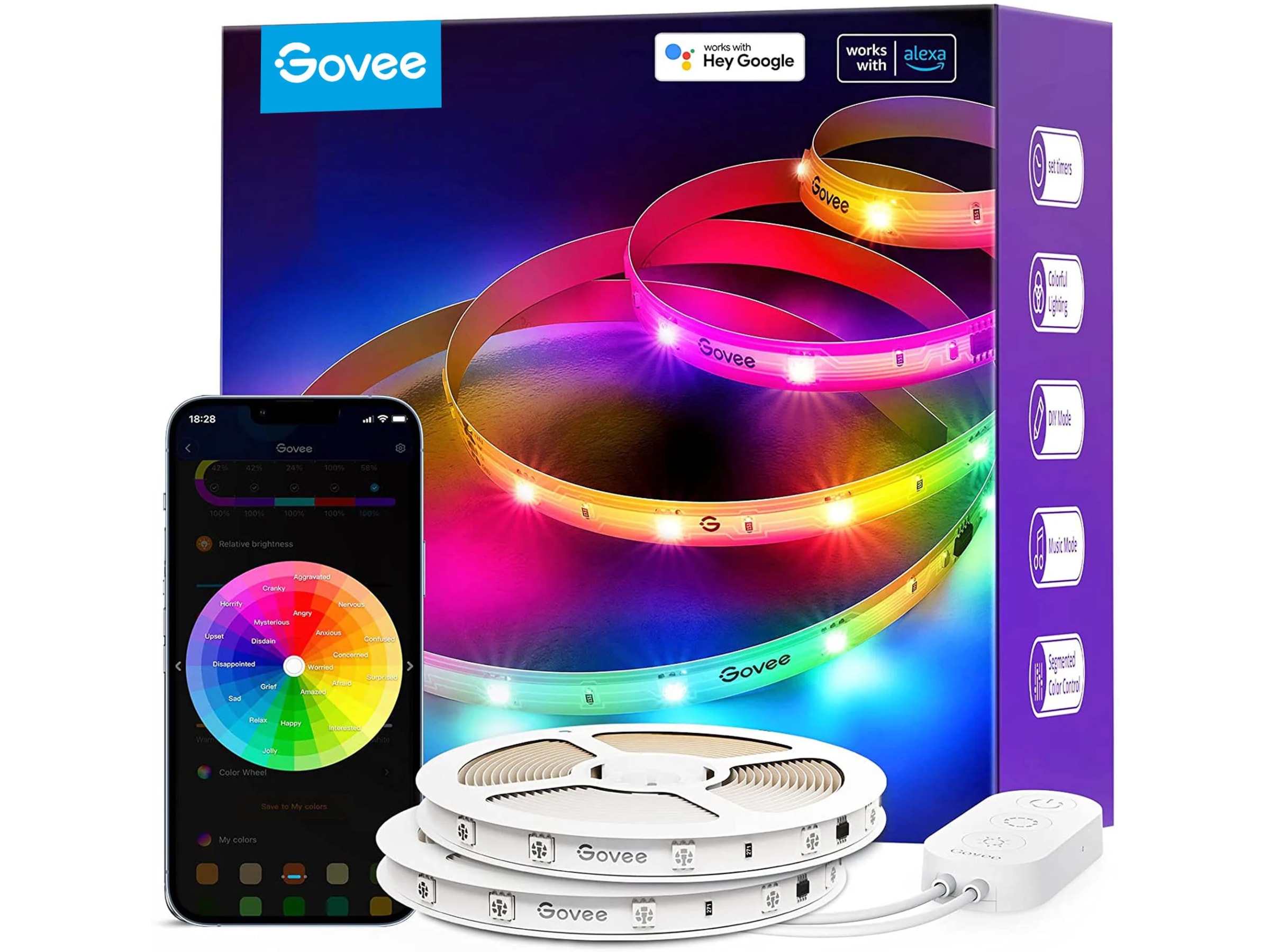 Govee RGB Smart Wi-Fi + Bluetooth LED Strip (2x5m) Led strips & underholdning