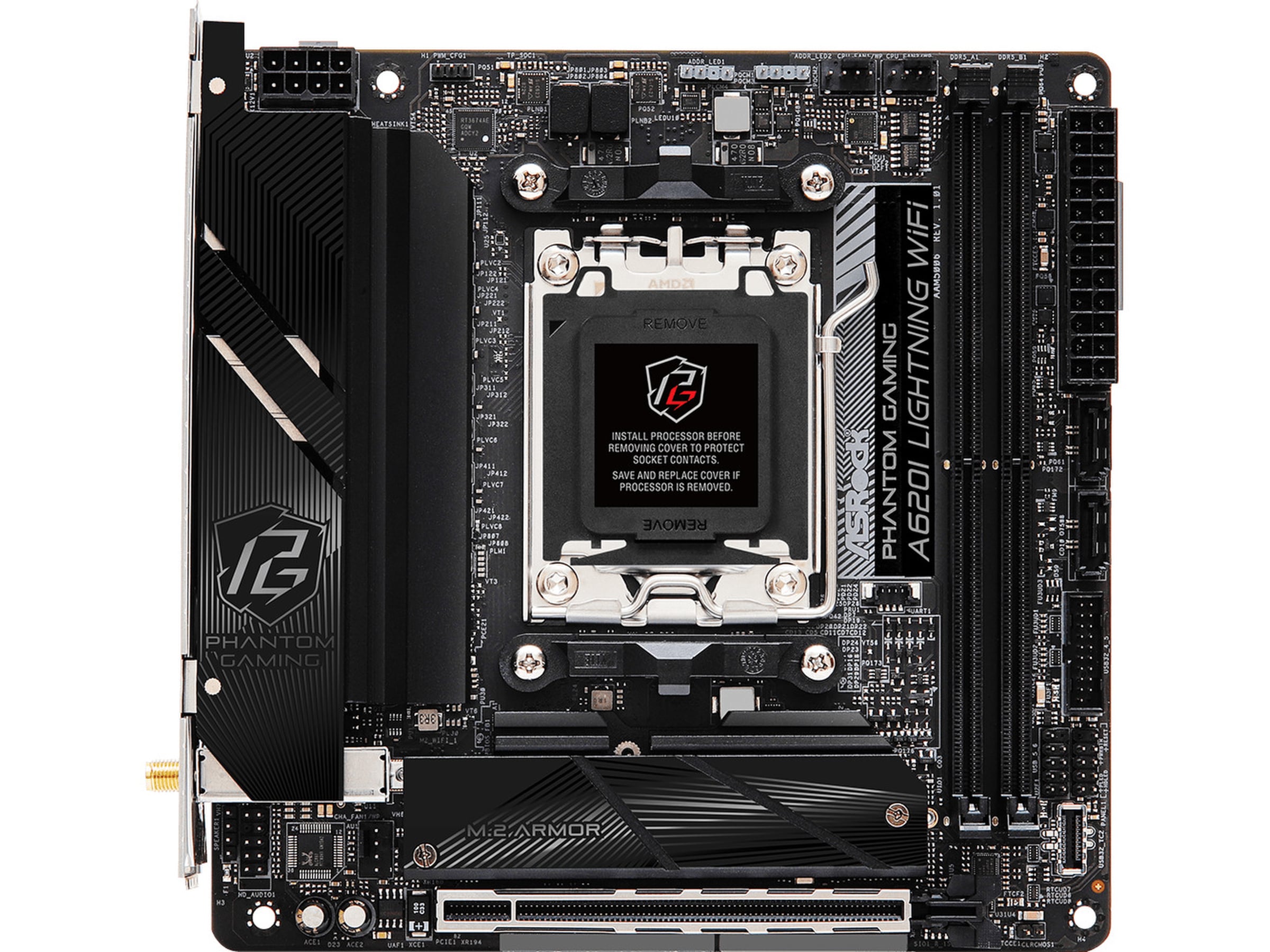 ASRock A620I Phantom Gaming Lightning WIFI Hovedkort AMD Socket