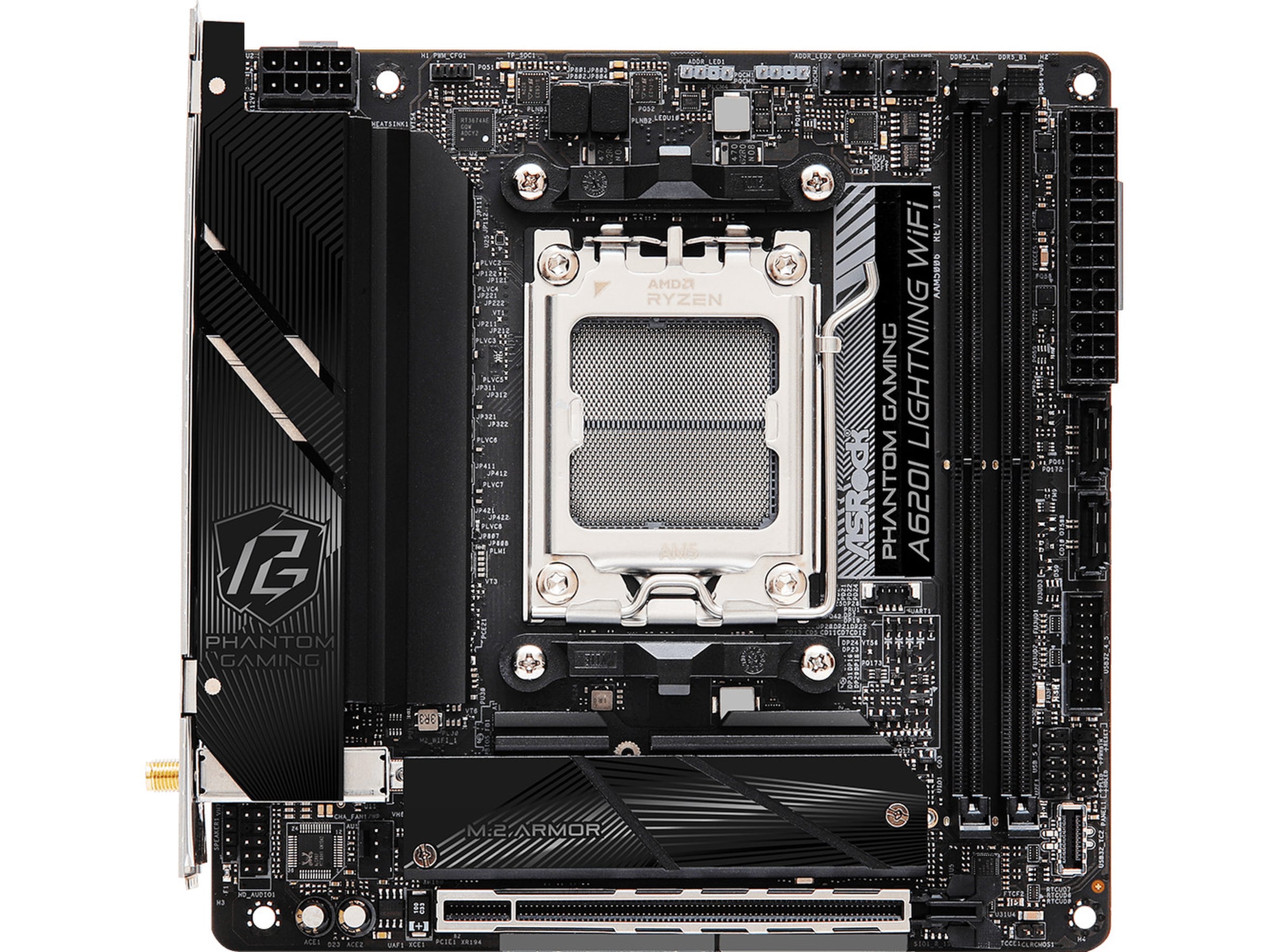 ASRock A620I Phantom Gaming Lightning WIFI Hovedkort AMD Socket