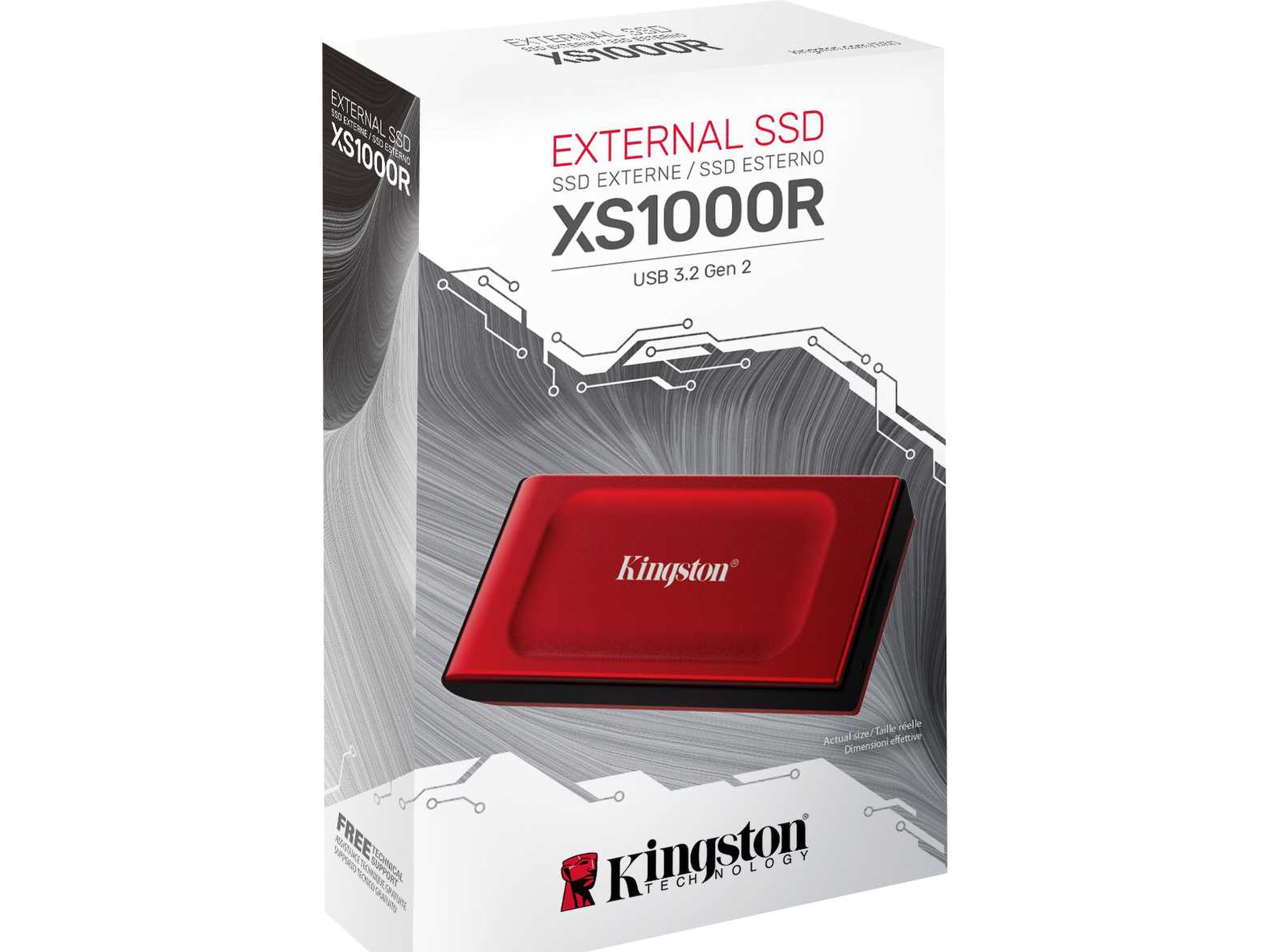 Kingston XS1000 SSD 2TB Rød SSD Ekstern