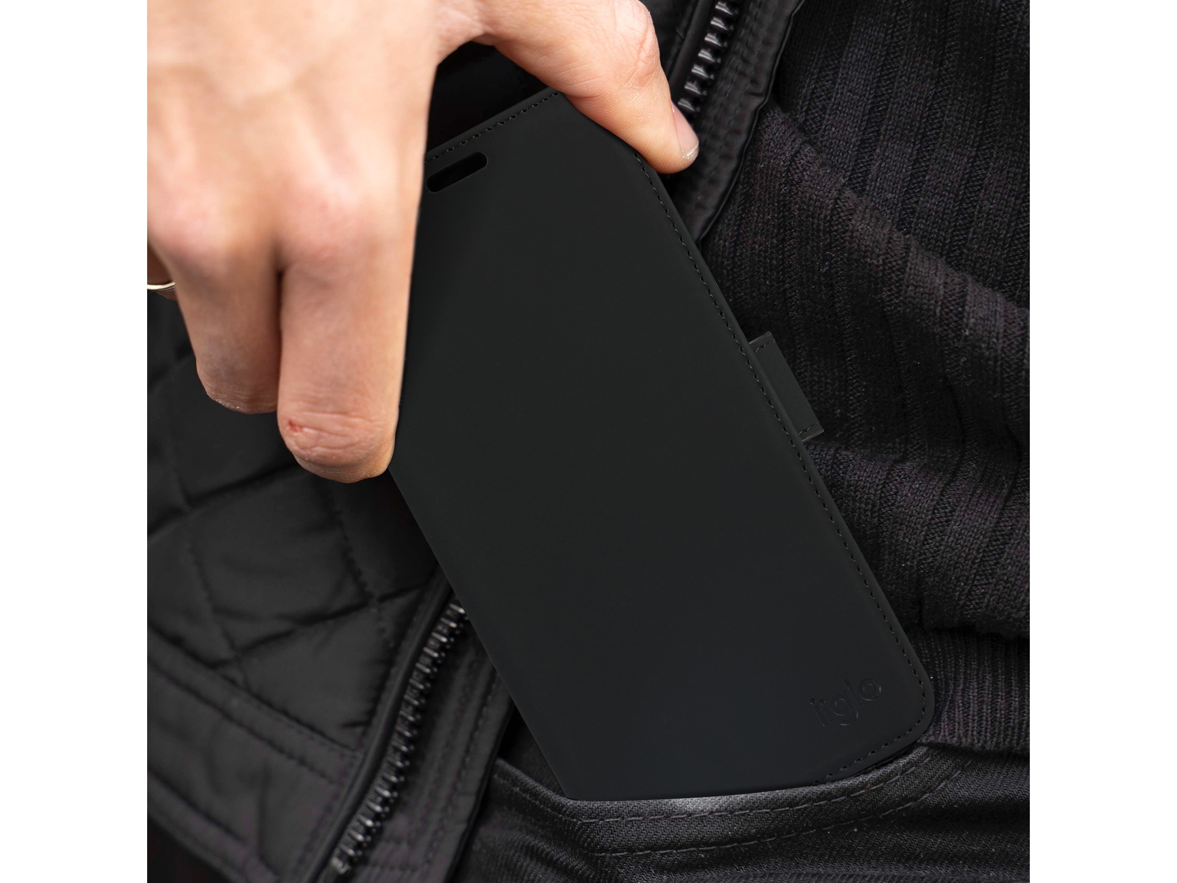 iiglo Samsung Galaxy A25 Lommebokdeksel (sort) Deksel til mobiltelefon