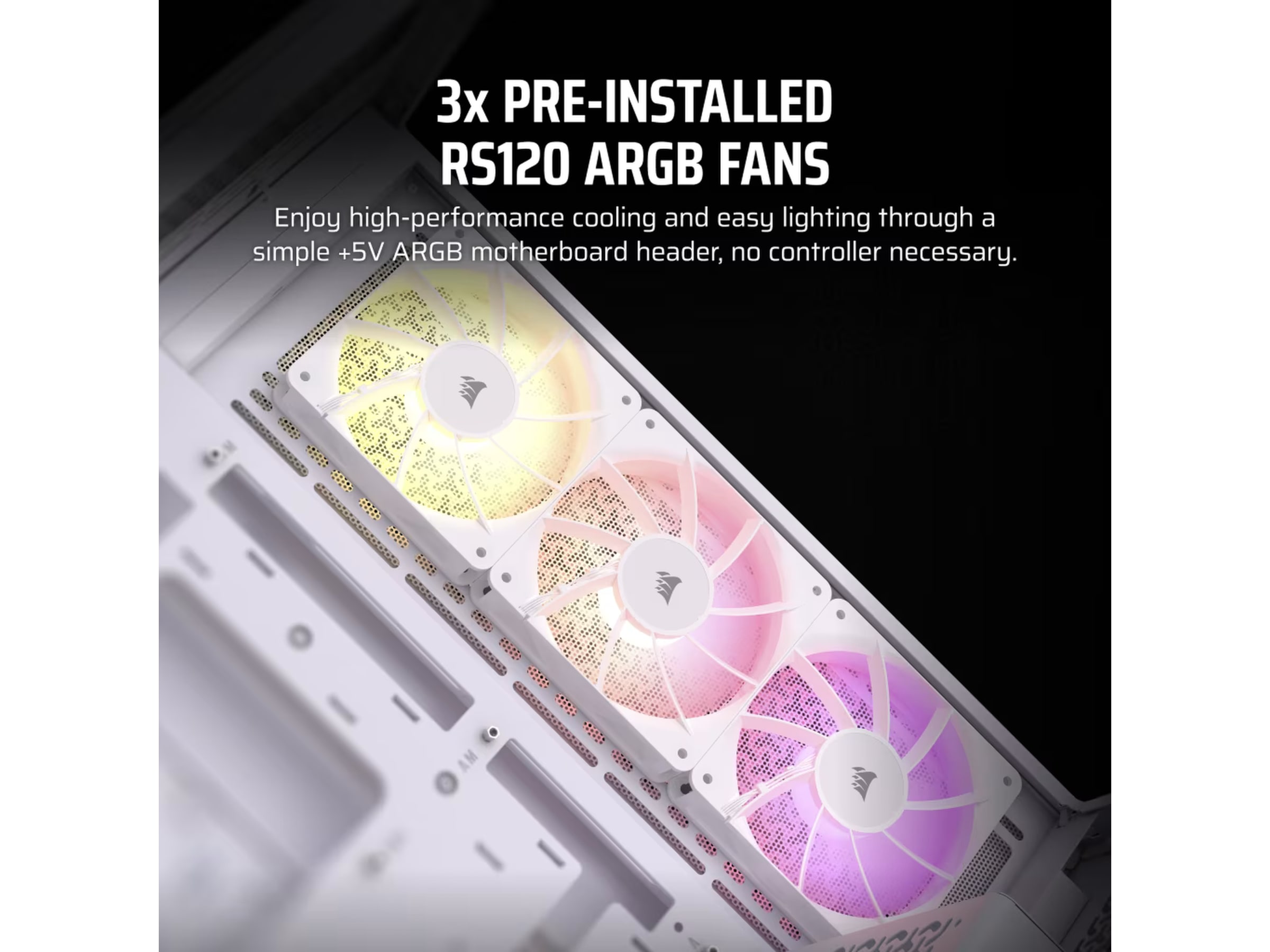 Corsair 3500X ARGB Tempered Glass Mid Tower (hvit) Midi tower