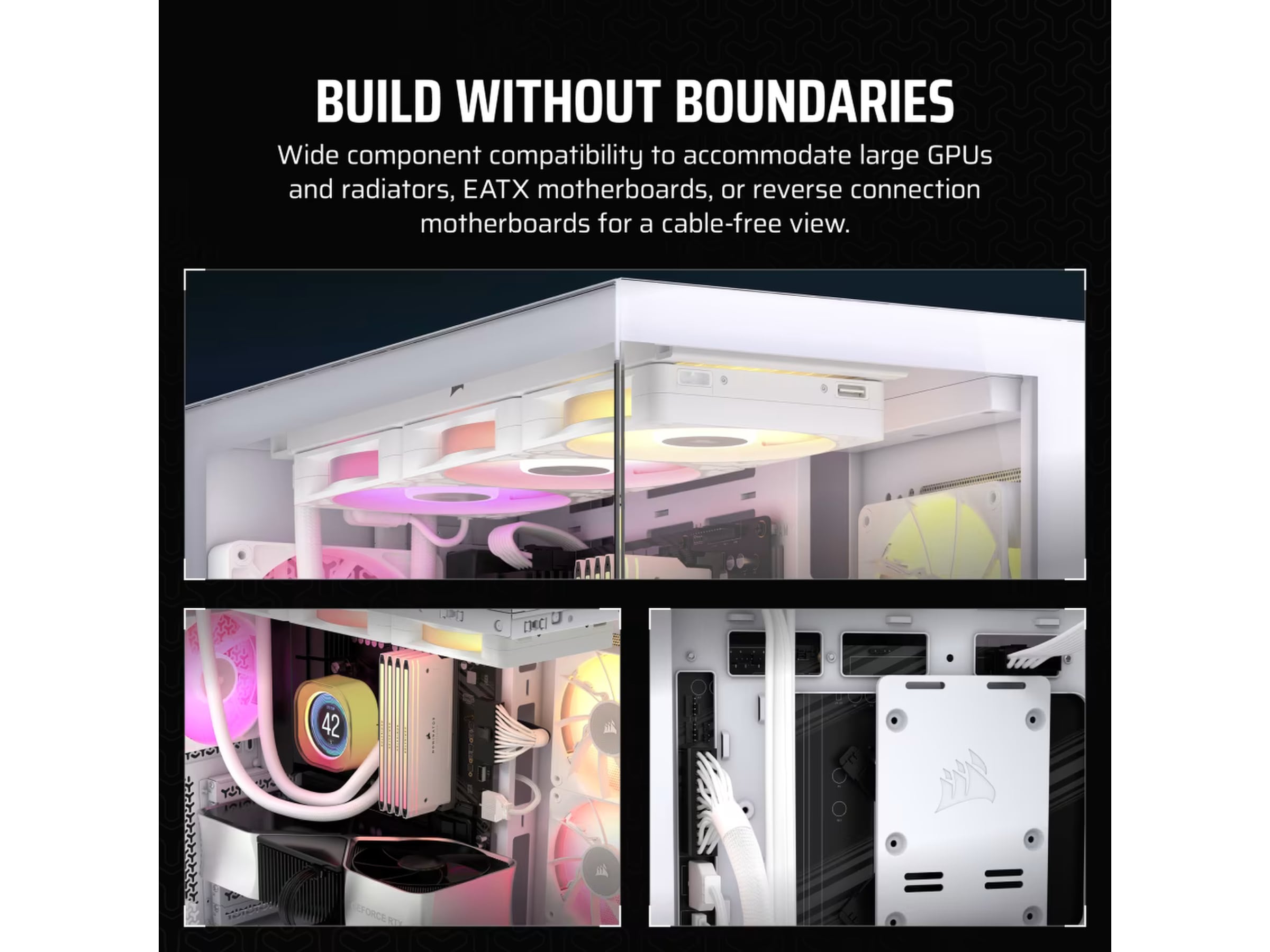 Corsair 3500X ARGB Tempered Glass Mid Tower (hvit) Midi tower