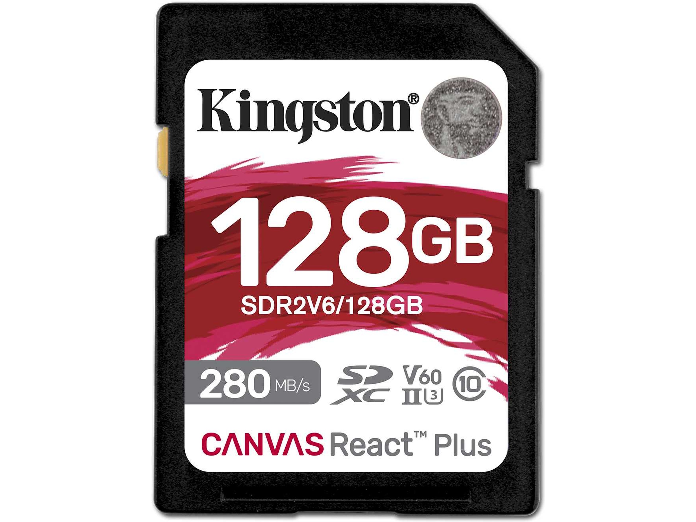 Kingston Canvas React Plus V60 128GB Minnekort til foto & video