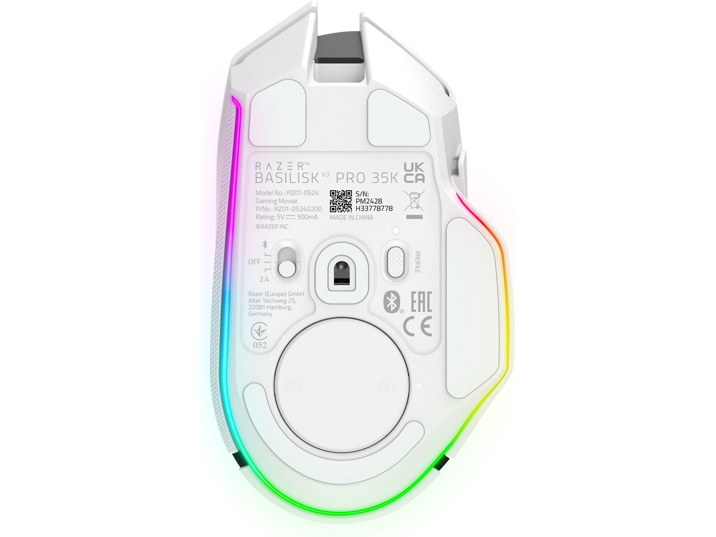 Razer Basilisk V3 PRO 35K trådløs ergonomisk gamingmus (hvit) Gamingmus