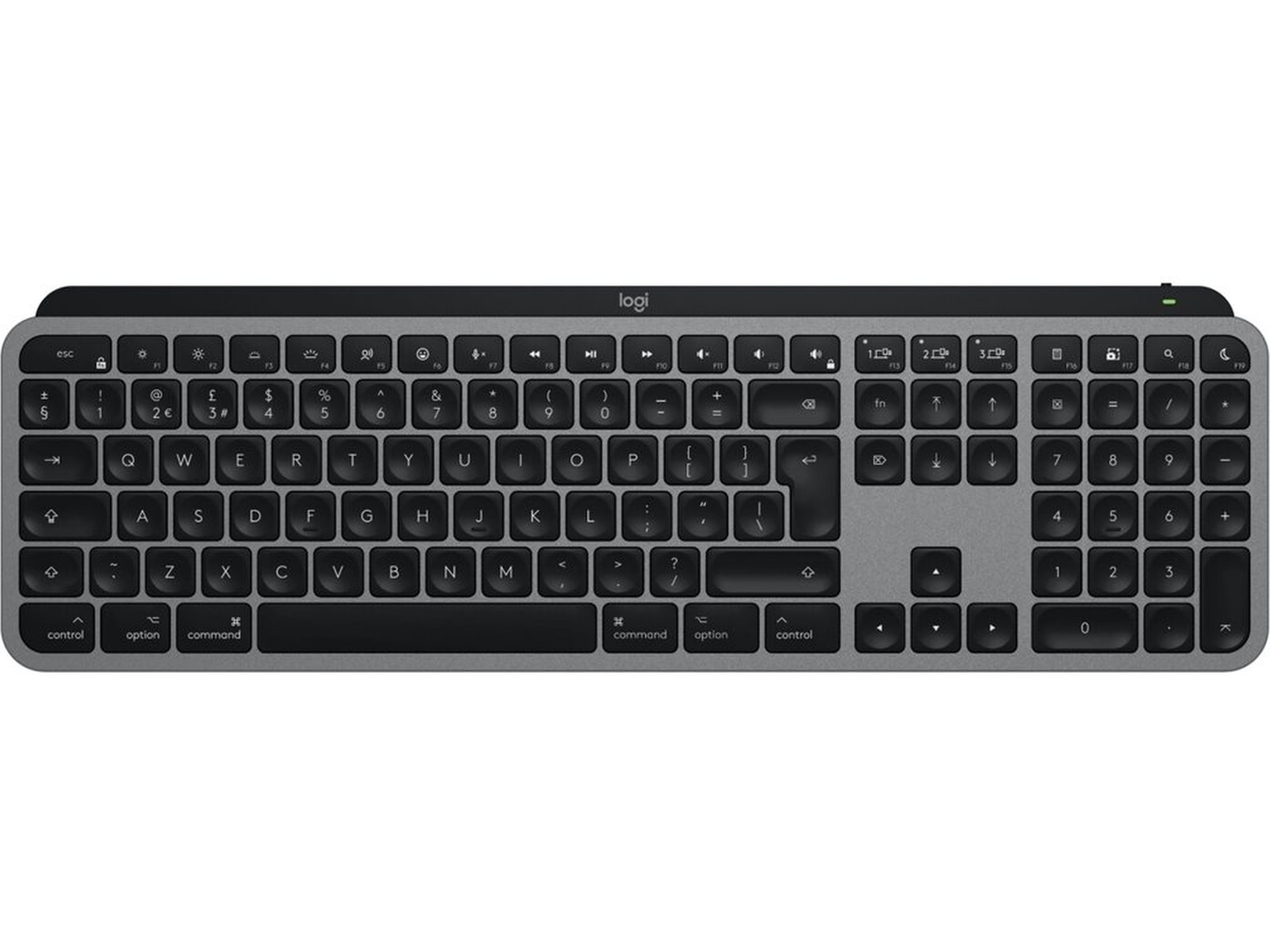 Logitech MX Keys S for Mac trådløs tastatur (space grey) Tastatur