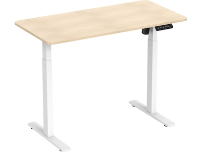 Ergonomisk Hev/Senk skrivebord 120cm (hvit/eik)