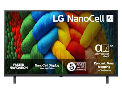 LG 43" NANO80 AI 4K NanoCell Smart TV (2025)