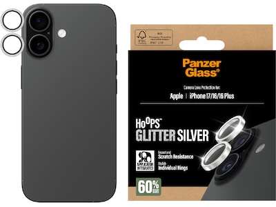 PanzerGlass iPhone 17 / 16 / 16 Plus Hoops Linsebeskytter (glitter silver)