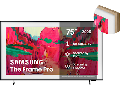 Samsung The Frame Pro 75" LS03FW + ramme Beige Wood
