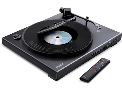 MIXX Analog Plus platespiller og CD-spiller (sort)