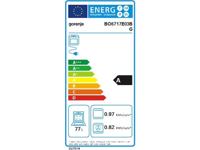 Gorenje BO6717E03BG Innbyggingsovn (sort) Stekeovn