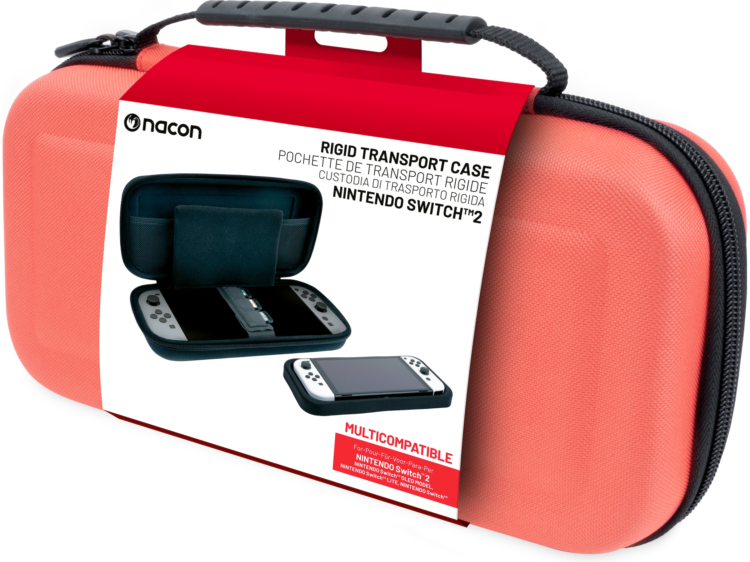 Nacon Transport Case for Nintendo Switch 2 (lys rød) Tilbehør