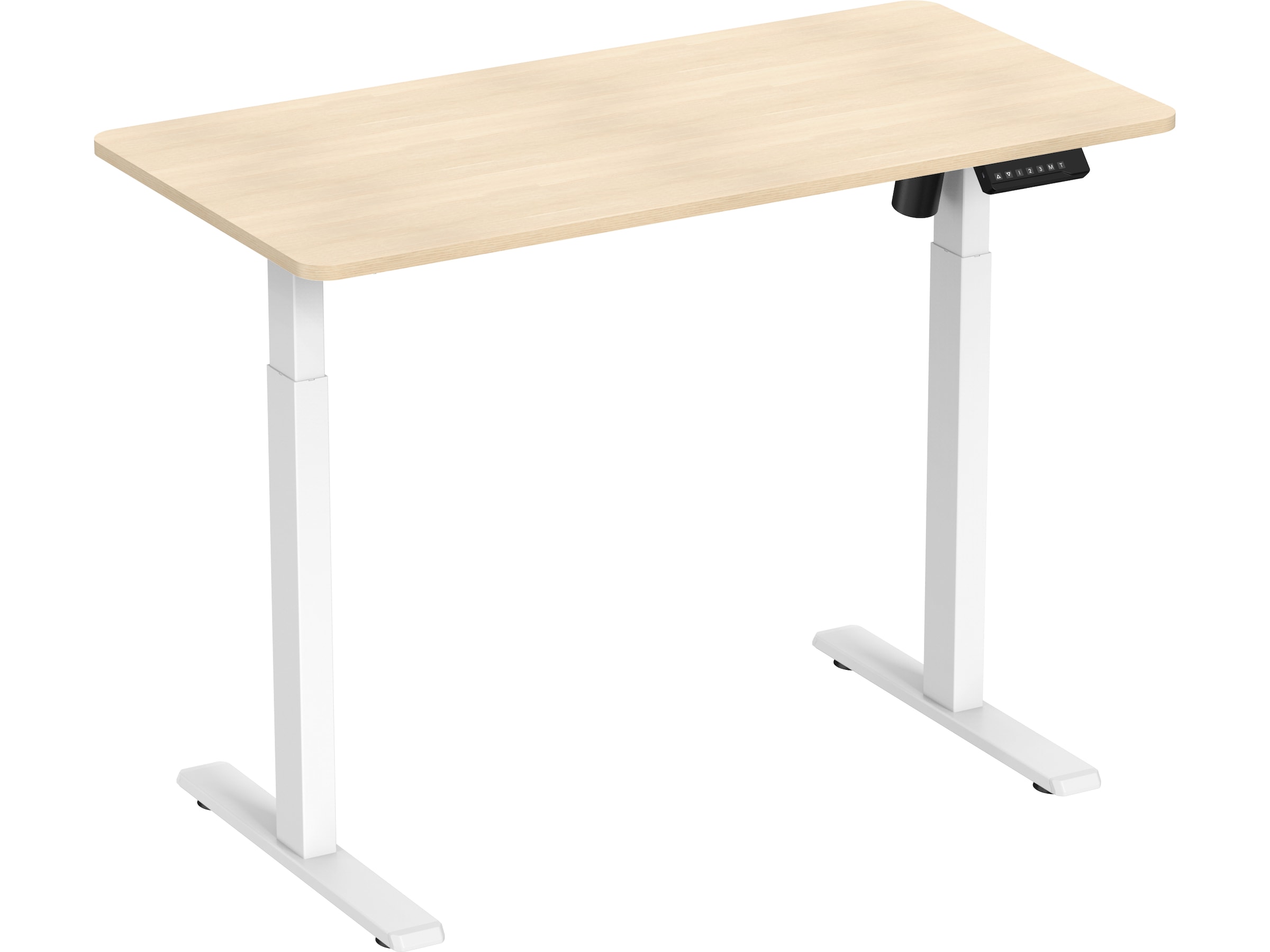 Ergonomisk Hev/Senk skrivebord 120cm (hvit/eik) Skrivebord