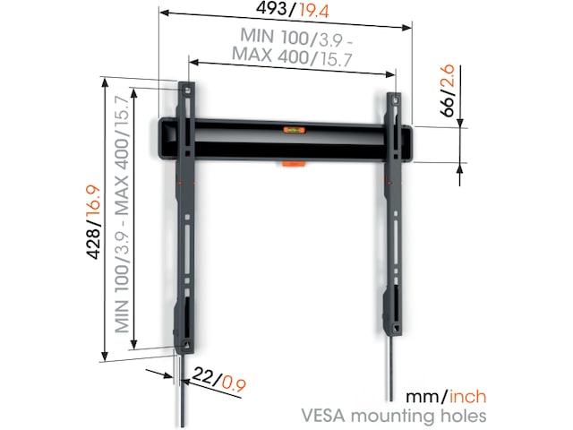 Vogels TVM 3405 Comfort Wall mount tilt 32-77" TV-veggfeste Veggfeste & TV-stativ