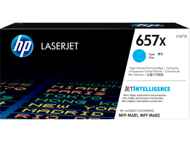 HP Toner 657X Cyan Lasertoner