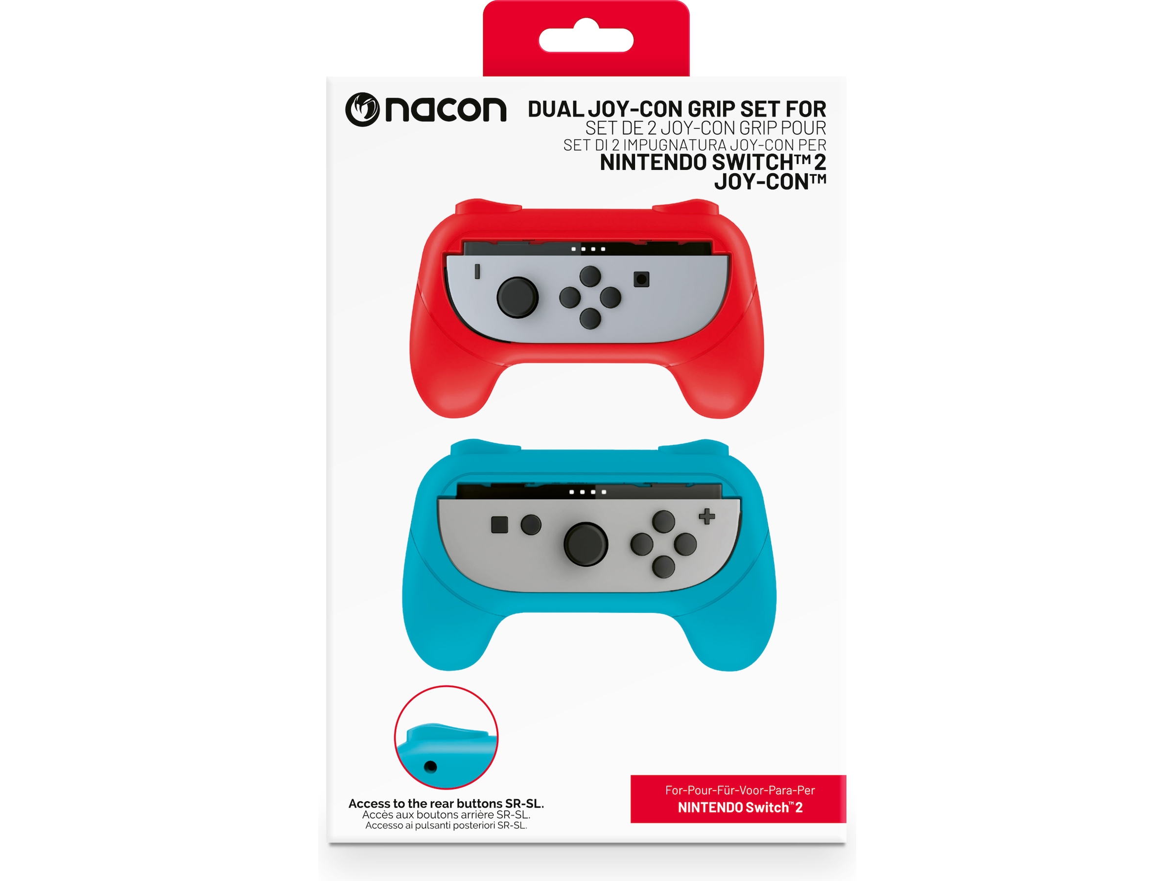 Nacon Joy-Con Grip for Nintendo Switch 2 (blå/rød) Tilbehør